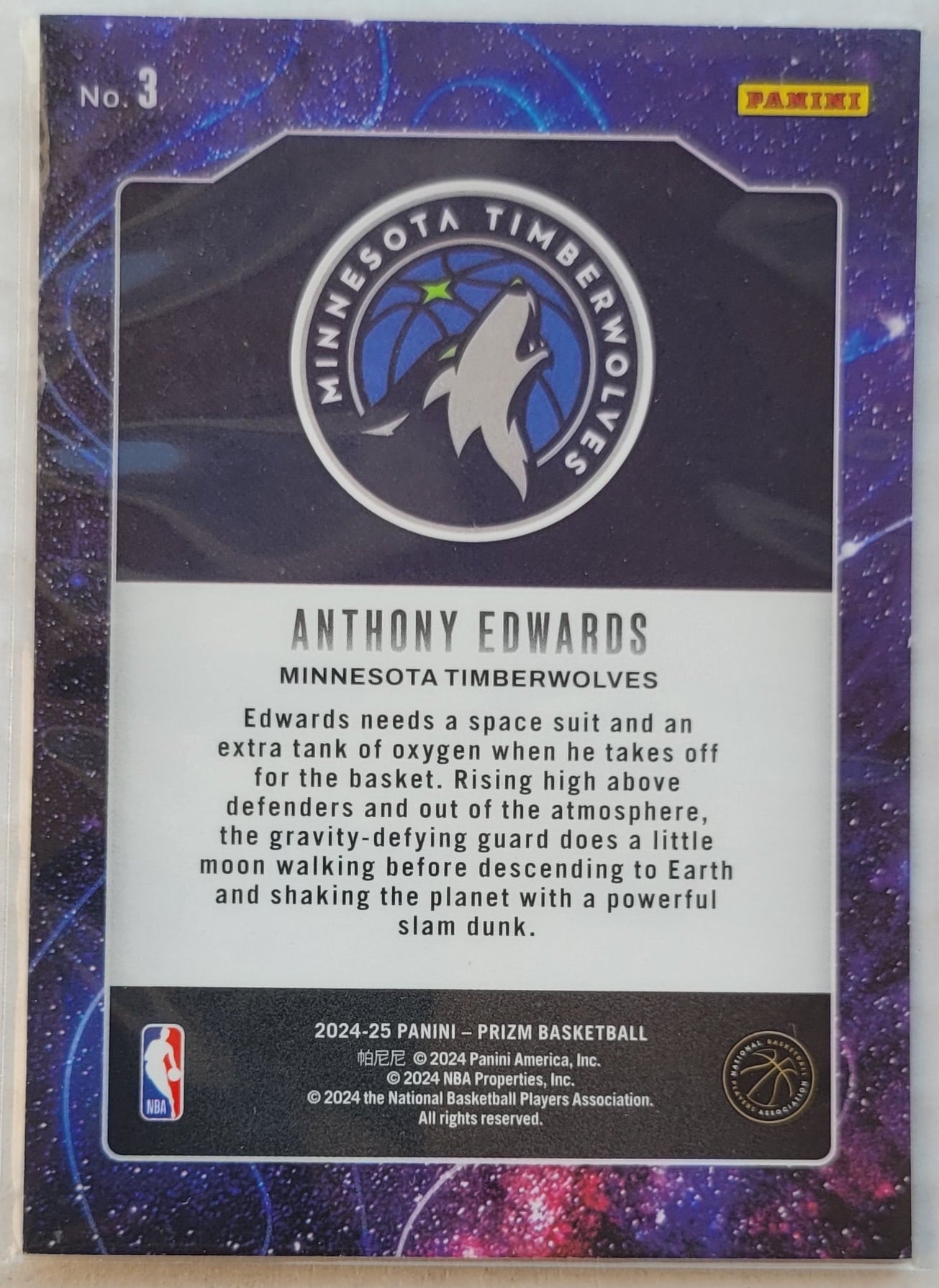 Anthony Edwards - 2024-25 Panini Prizm Deep Space #3
