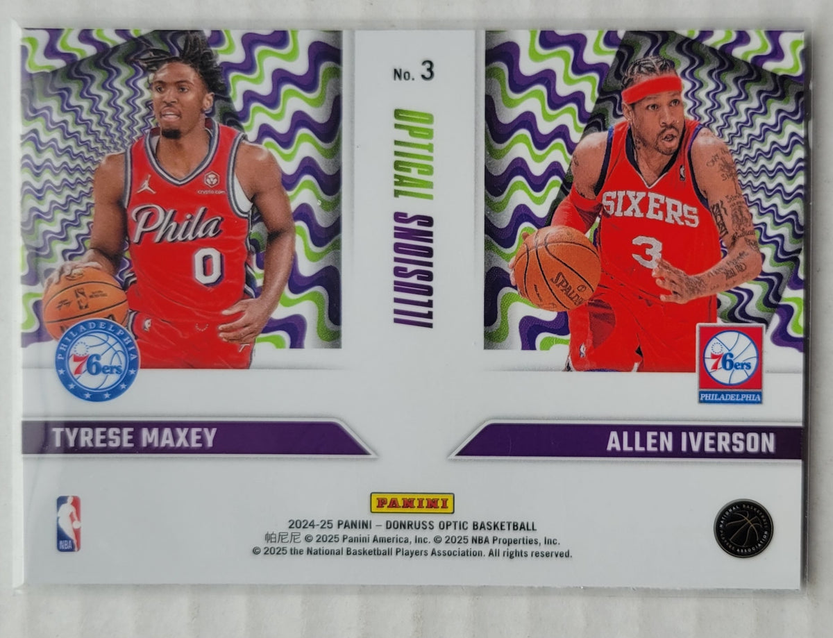 Allen Iverson / Tyrese Maxey - 2024-25 Donruss Optic Optical Illusions #3