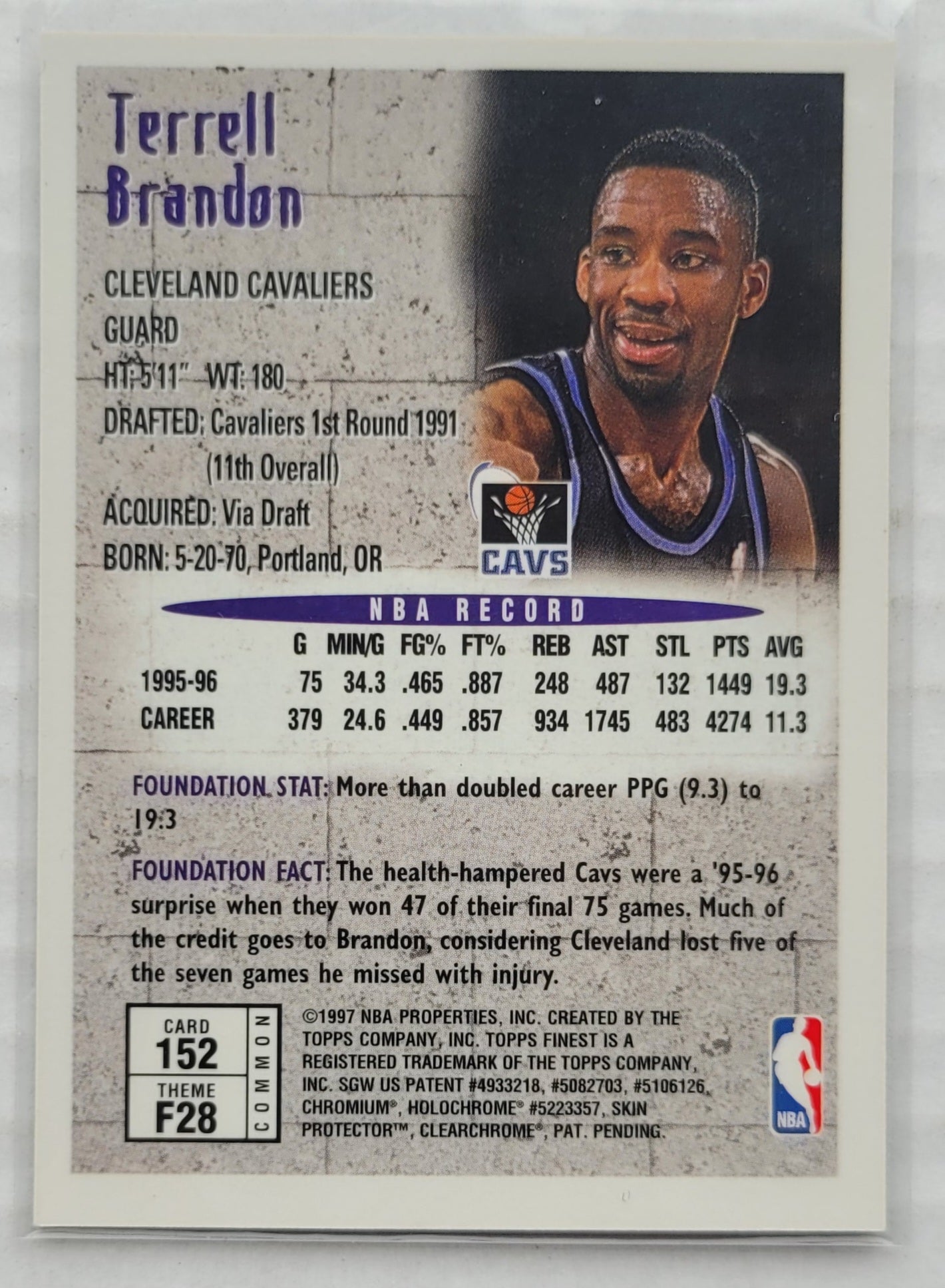 Terrell Brandon - 1996-97 Finest #152 B