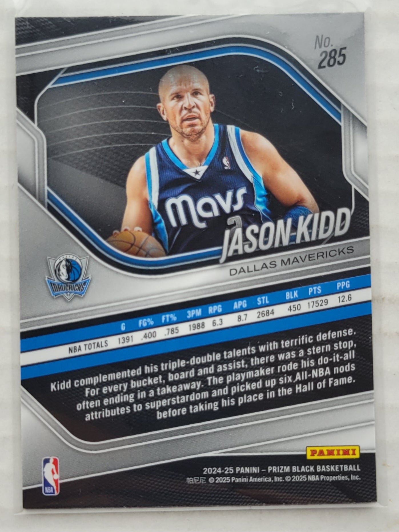 Jason Kidd - 2024-25 Panini Prizm Black #285 LGD