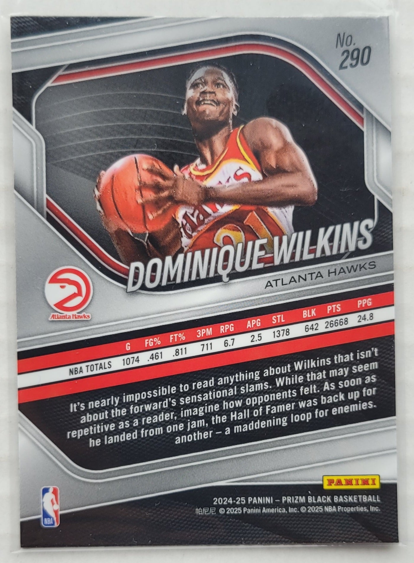 Dominique Wilkins - 2024-25 Panini Prizm Black #290 LGD