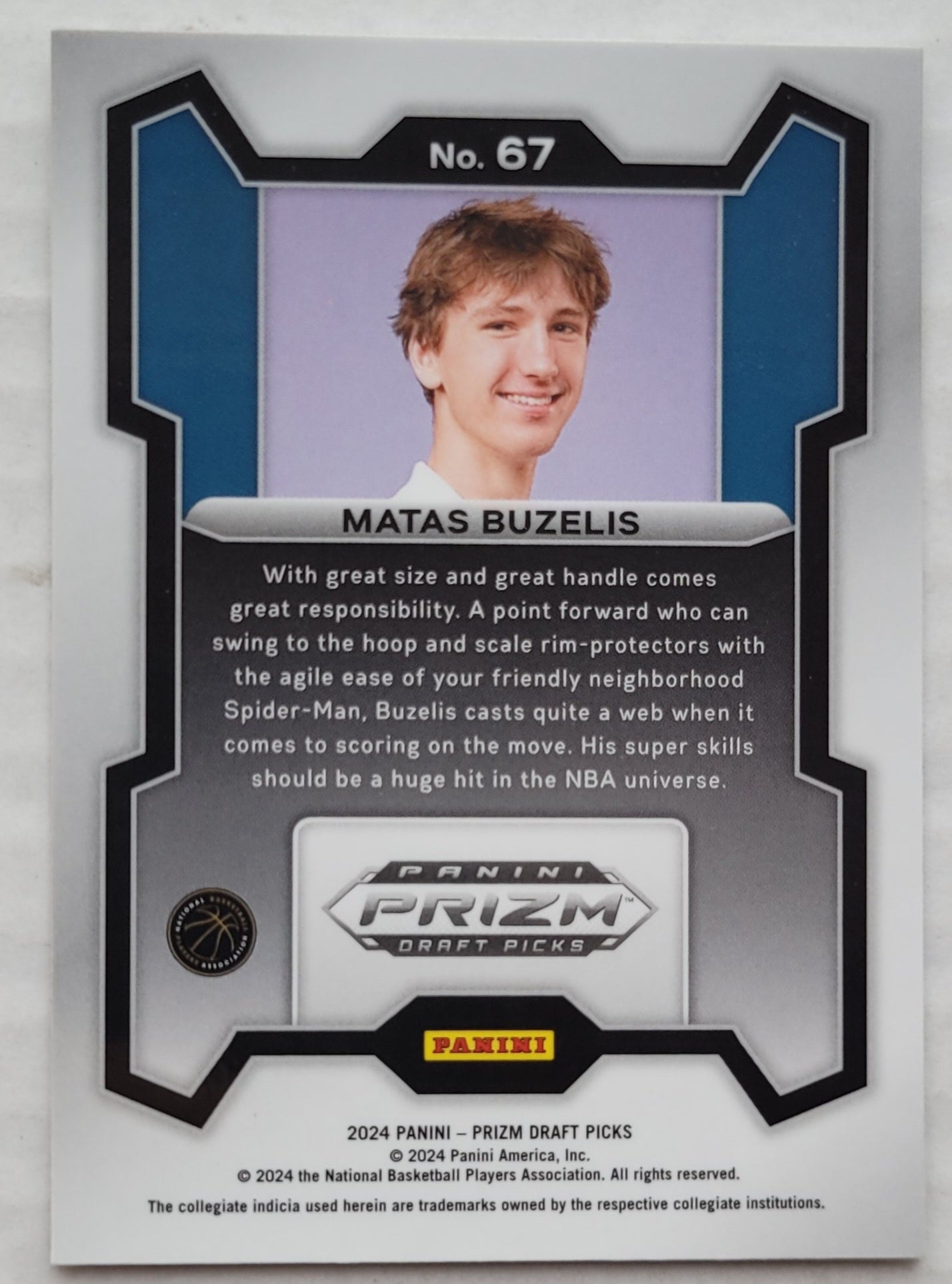 Matas Buzelis - 2024-25 Panini Prizm Draft Picks #67 RC