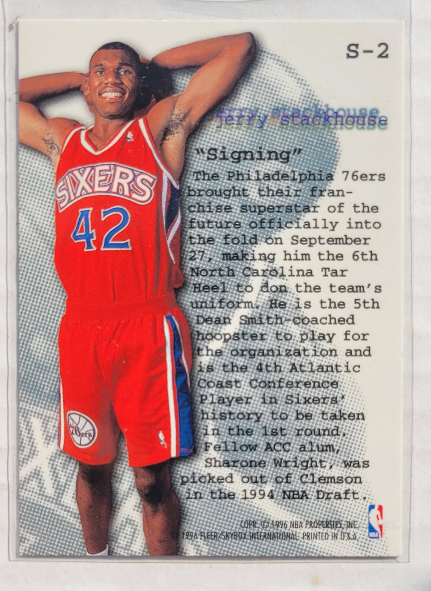 Jerry Stackhouse - 1995-96 Fleer Stackhouse's Scrapbook #S2