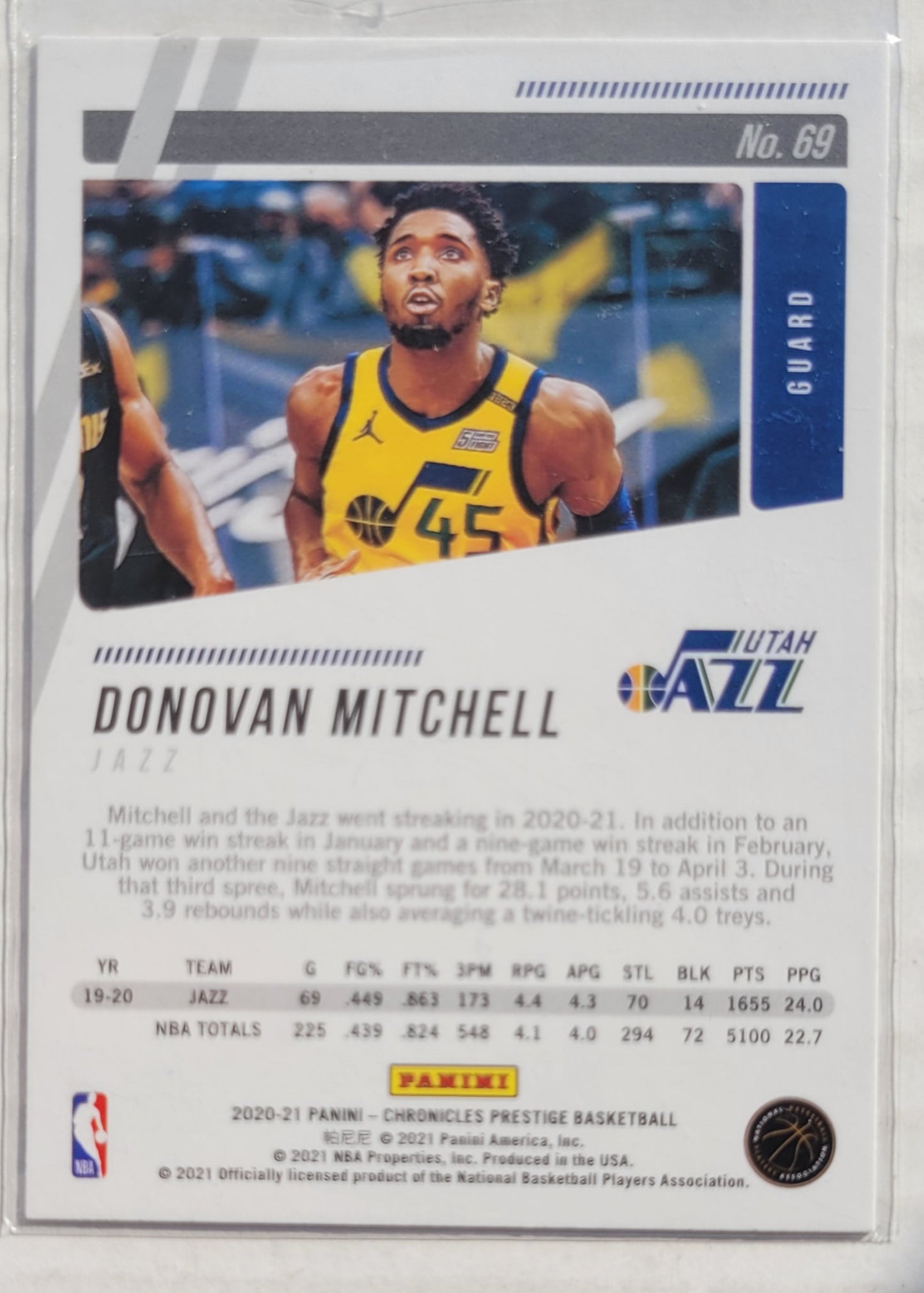 Donovan Mitchell - 2020-21 Panini Chronicles Green #69 Prestige