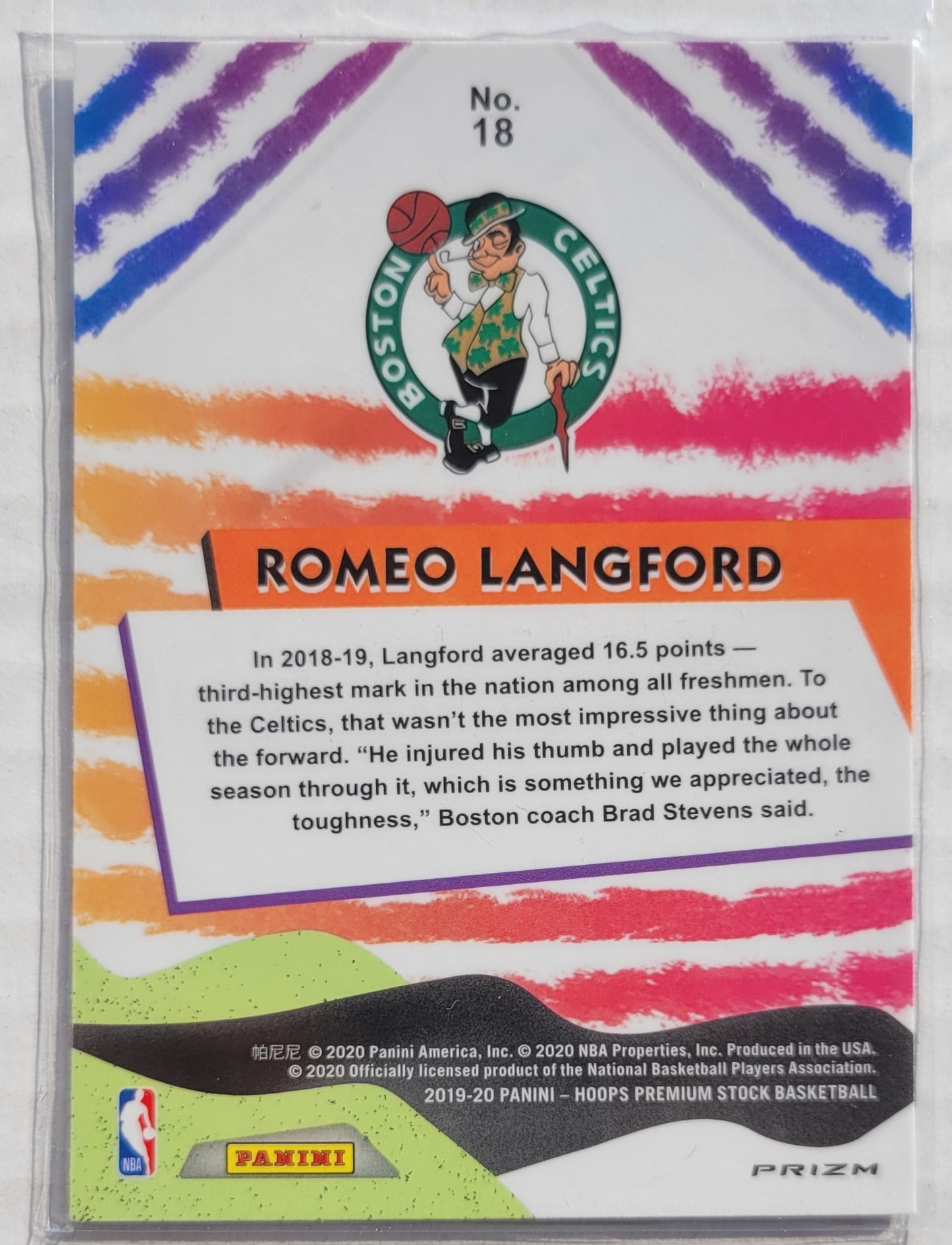 Romeo Langford - 2019-20 Hoops Premium Stock We Got Next Blue #18