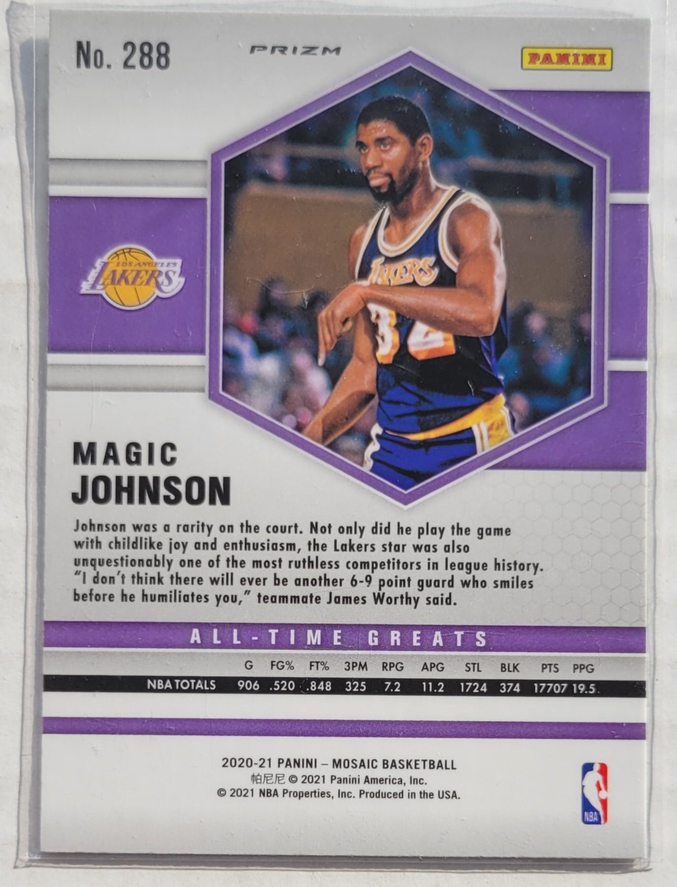 Magic Johnson - 2020-21 Panini Mosaic Mosaic Green #288
