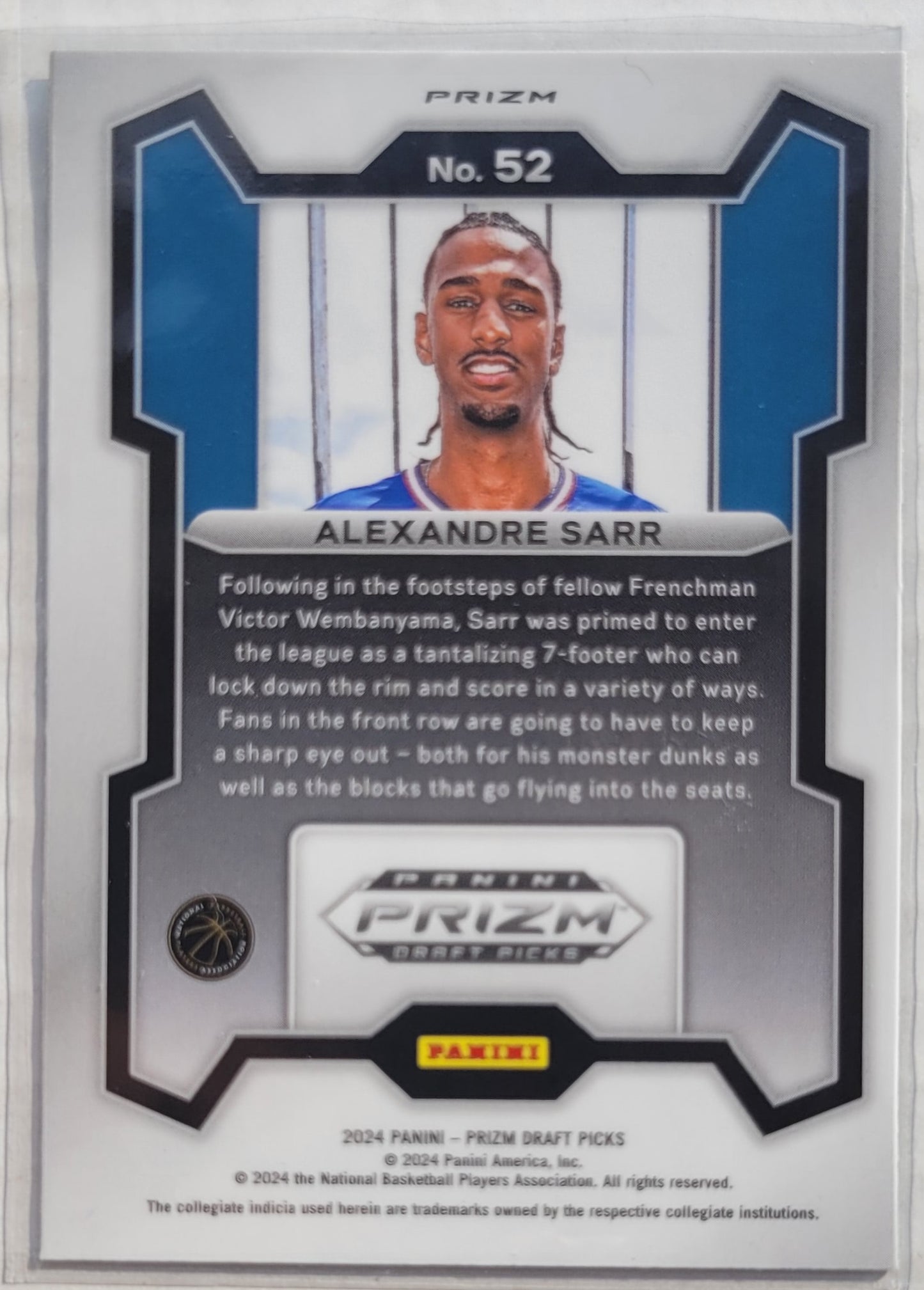 Alexandre Sarr - 2024-25 Panini Prizm Draft Picks Prizms Green #52 RC