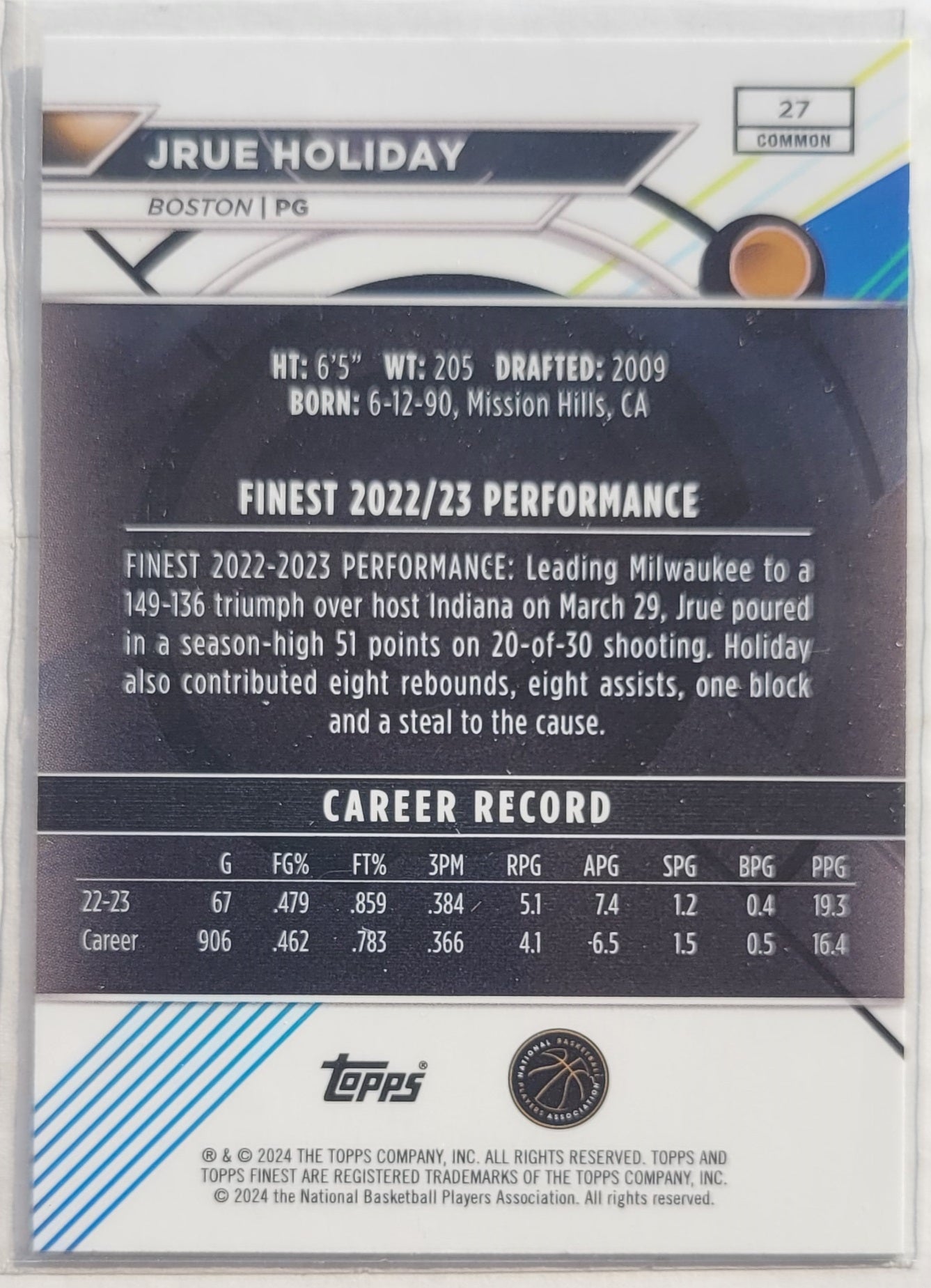 Jrue Holiday - 2023-24 Finest Checkerboard Refractors #27 C