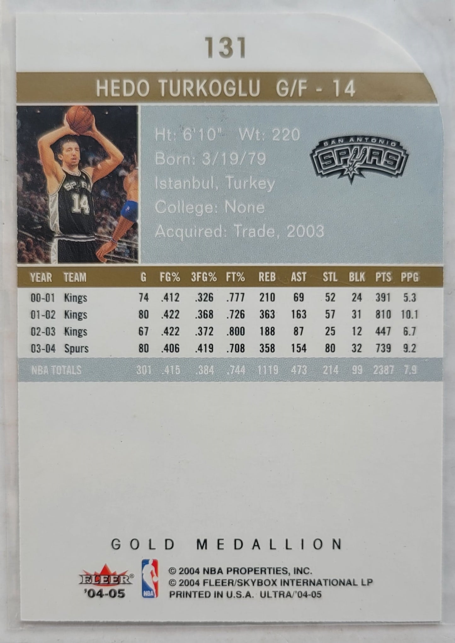 Hedo Turkoglu - 2004-05 Ultra Gold Medallion #131