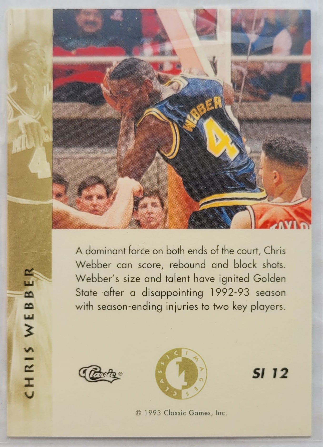 Chris Webber - 1993-94 Images Four Sport Sudden Impact #SI12