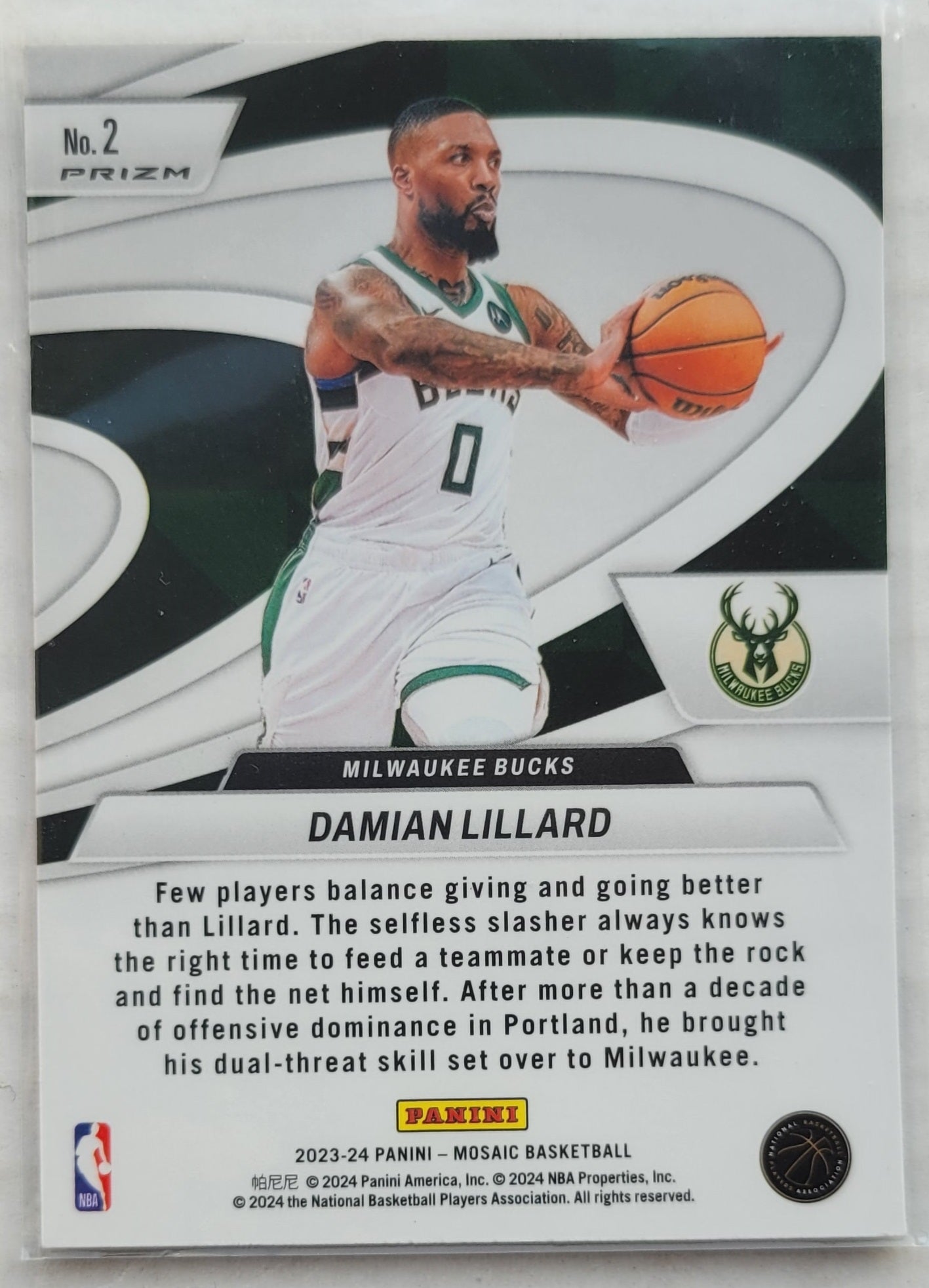 Damian Lillard - 2023-24 Panini Mosaic Give and Go Mosaic #2