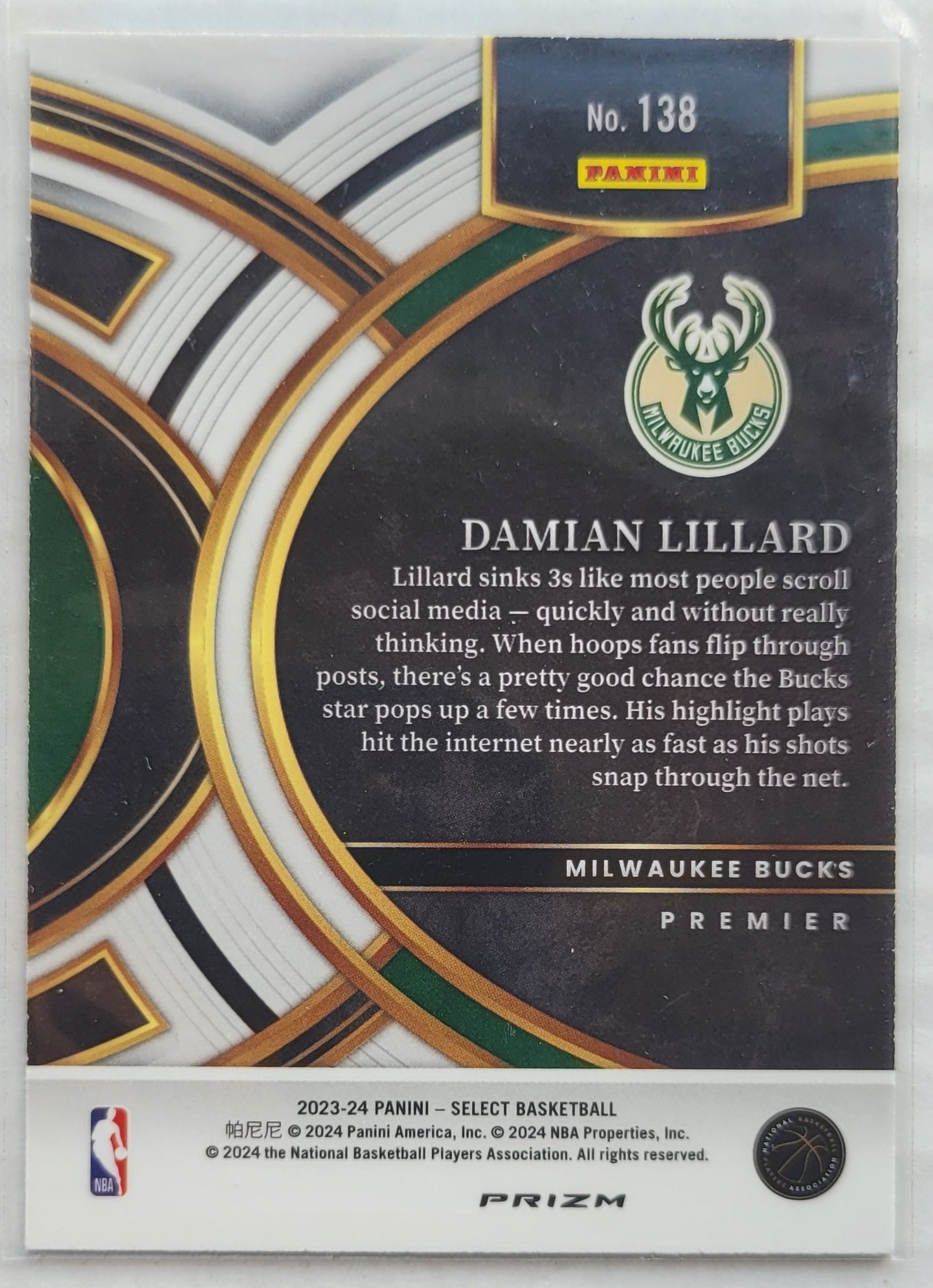 Damian Lillard - 2023-24 Select Prizms Red Wave #138