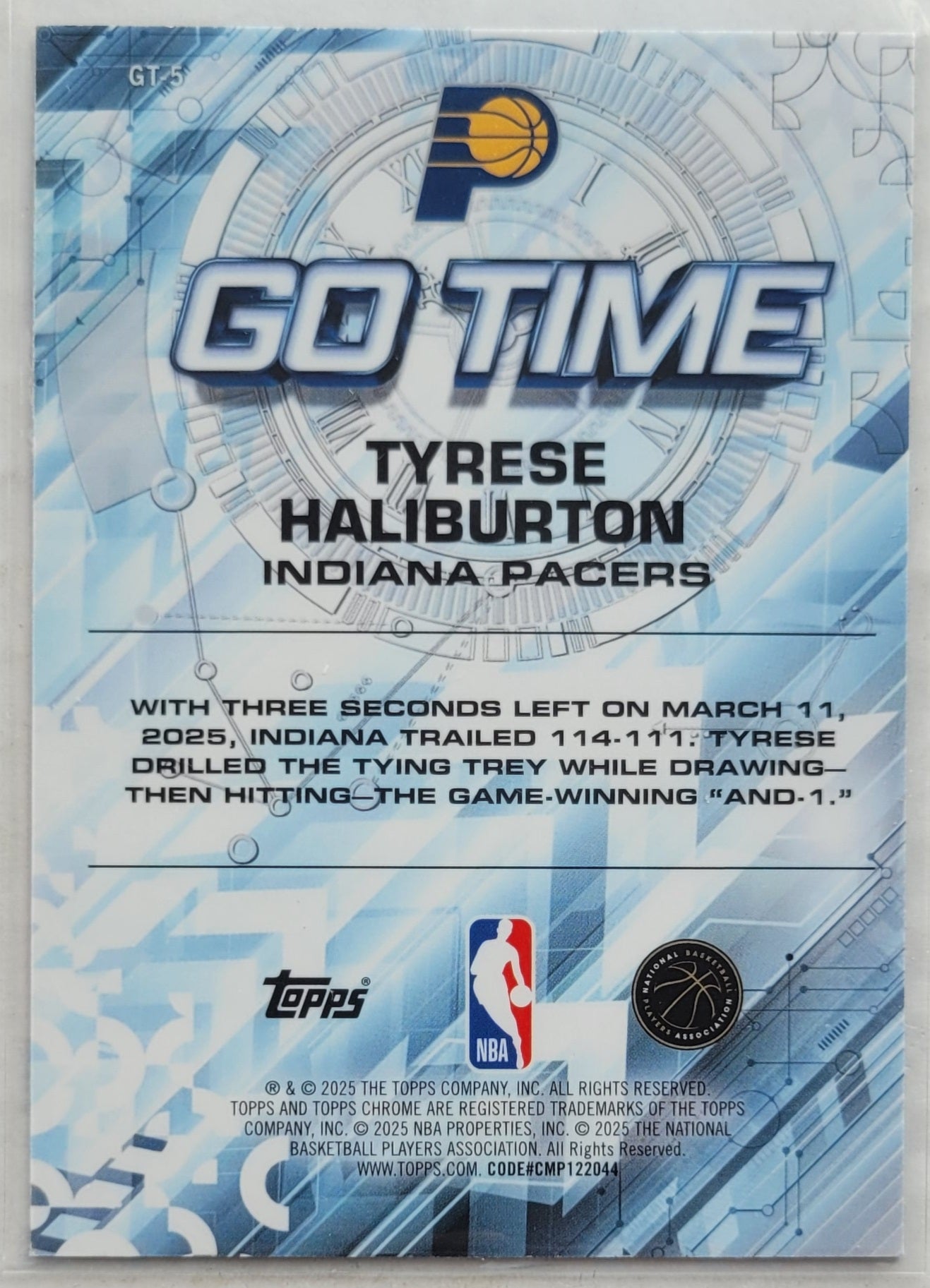 Tyrese Haliburton - 2025-26 Topps Chrome Go Time #GT5