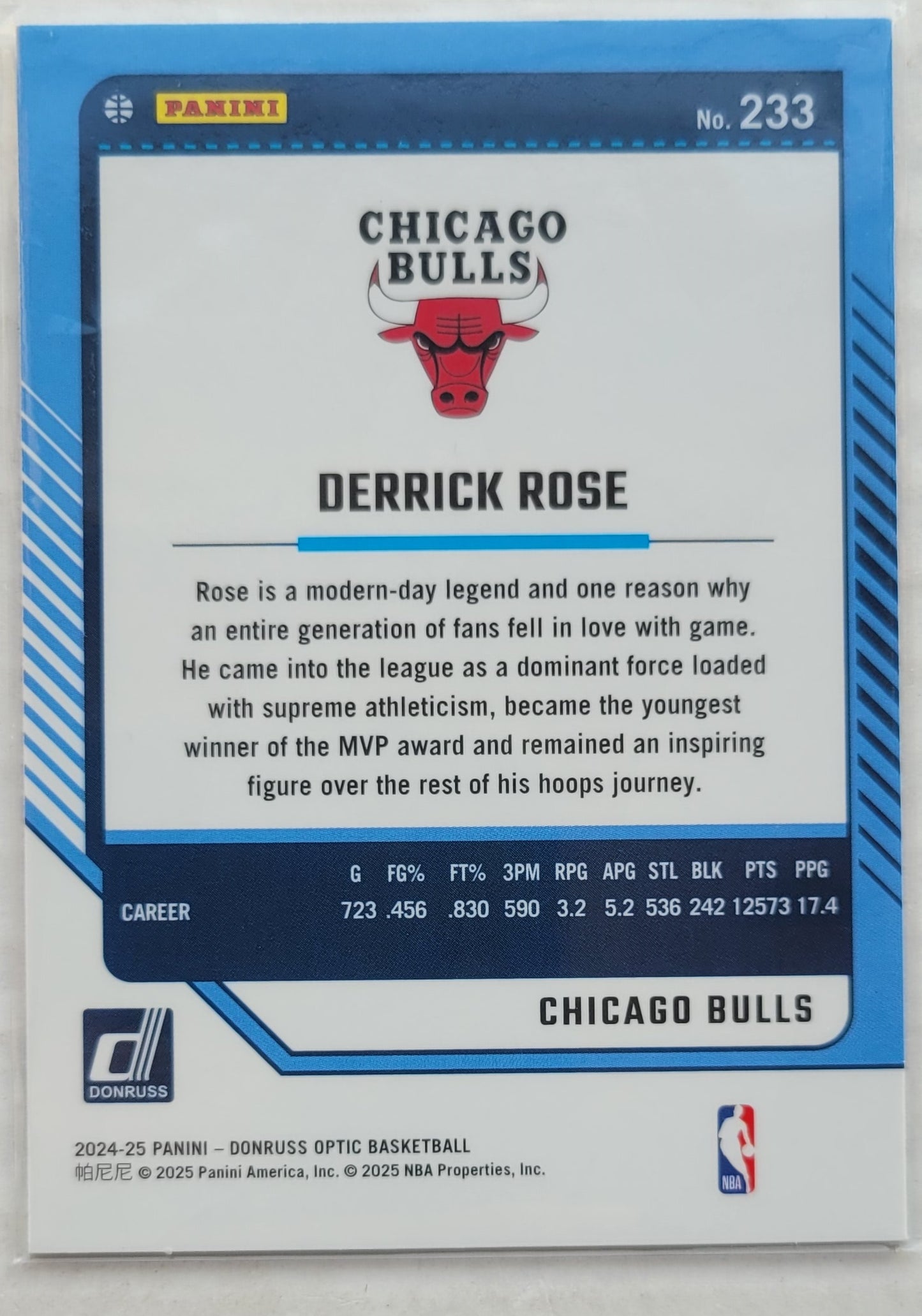 Derrick Rose - 2024-25 Donruss Optic #233 LGD