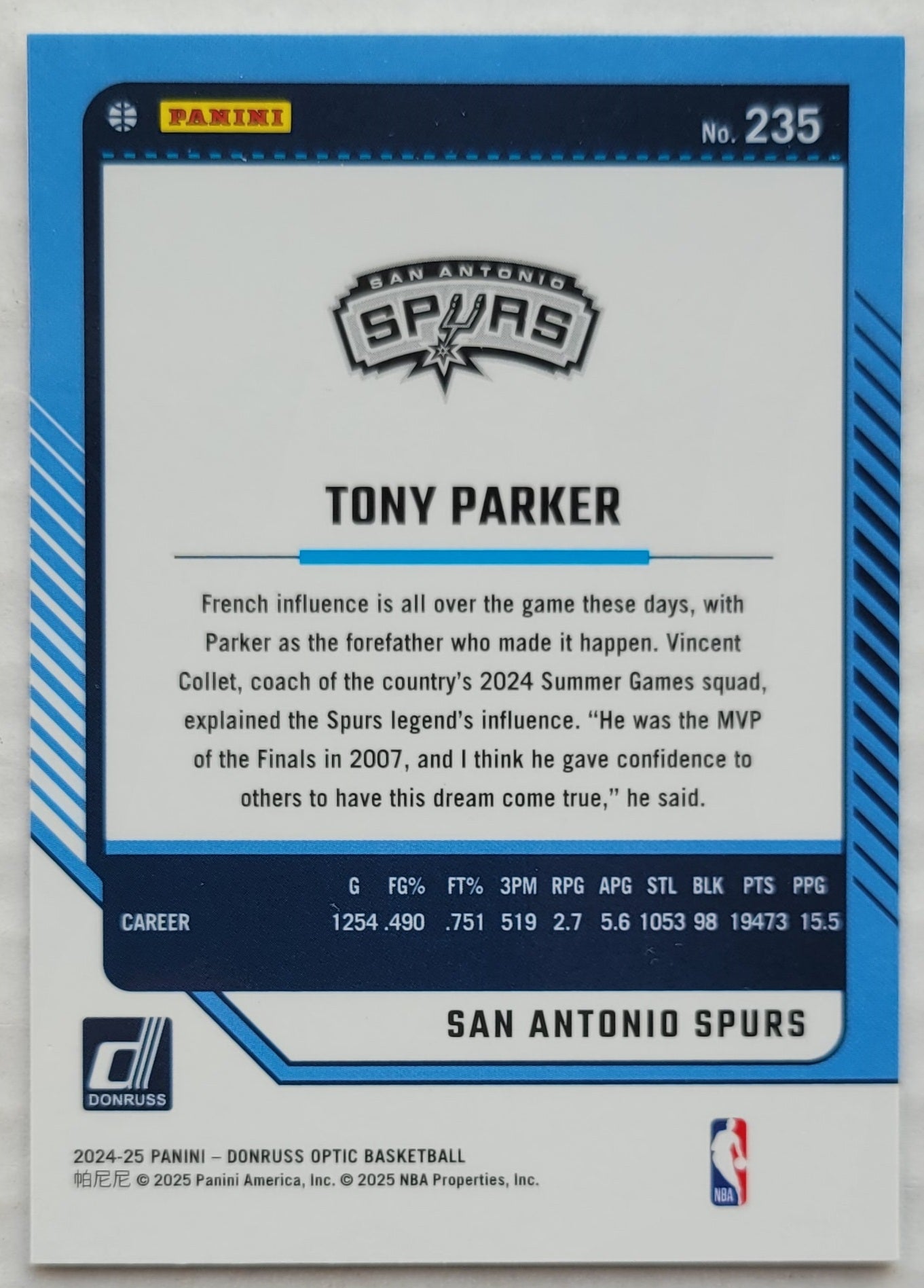 Tony Parker - 2024-25 Donruss Optic #235 LGD