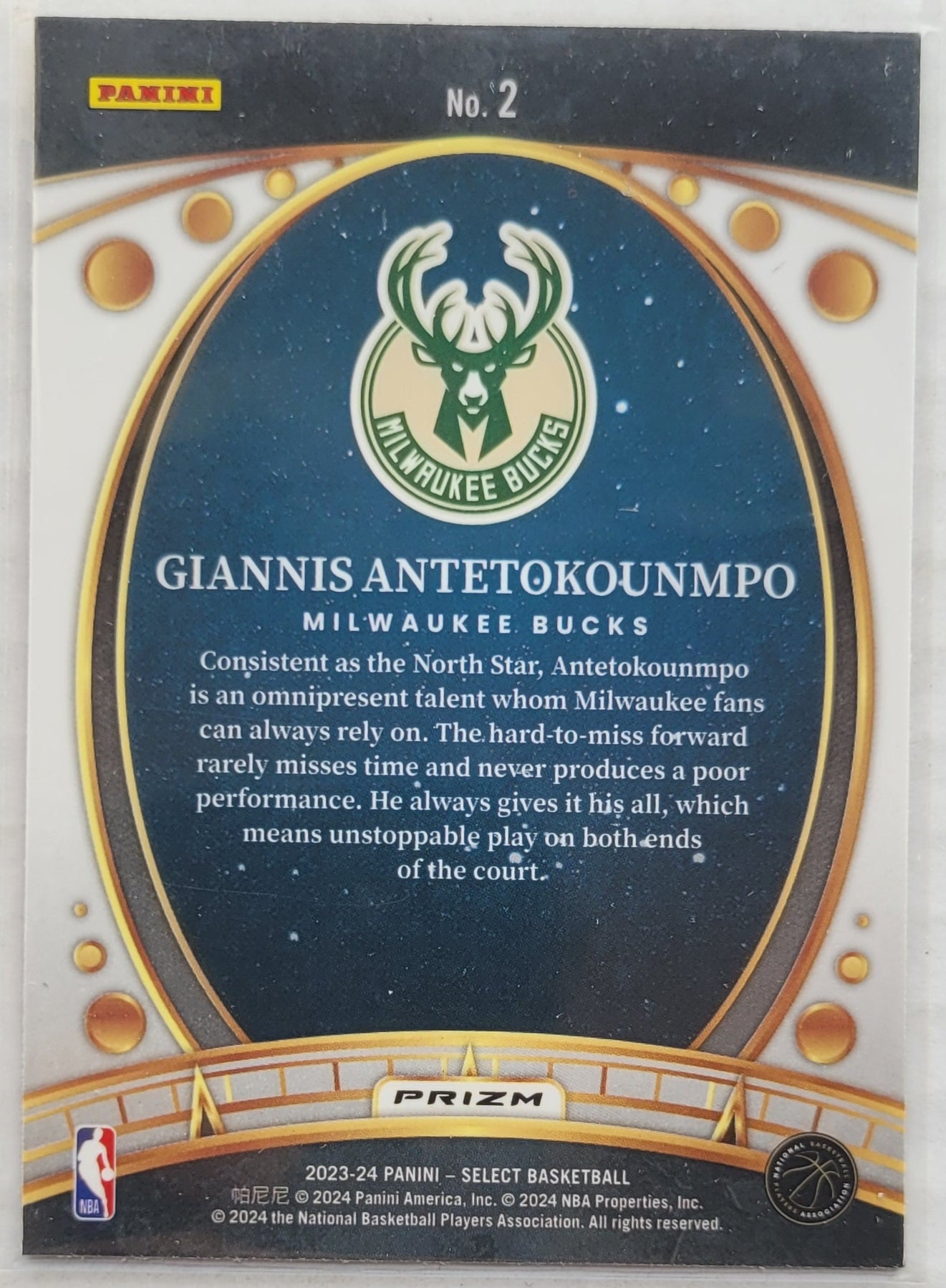 Giannis Antetokounmpo - 2023-24 Select Lodestars Silver Prizms #2