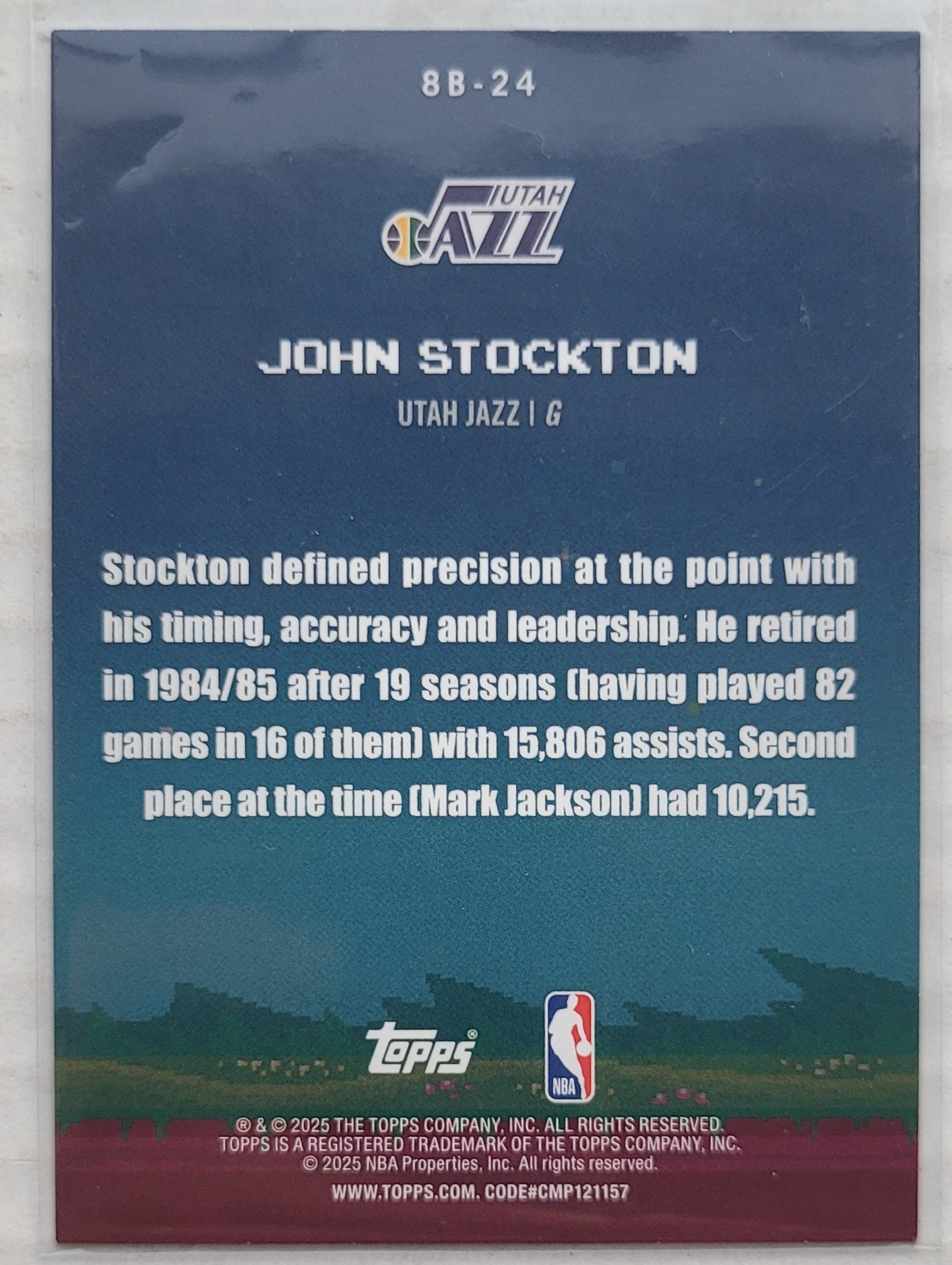 John Stockton - 2025-26 Topps 8-Bit Ballers Holo Foil #8B24