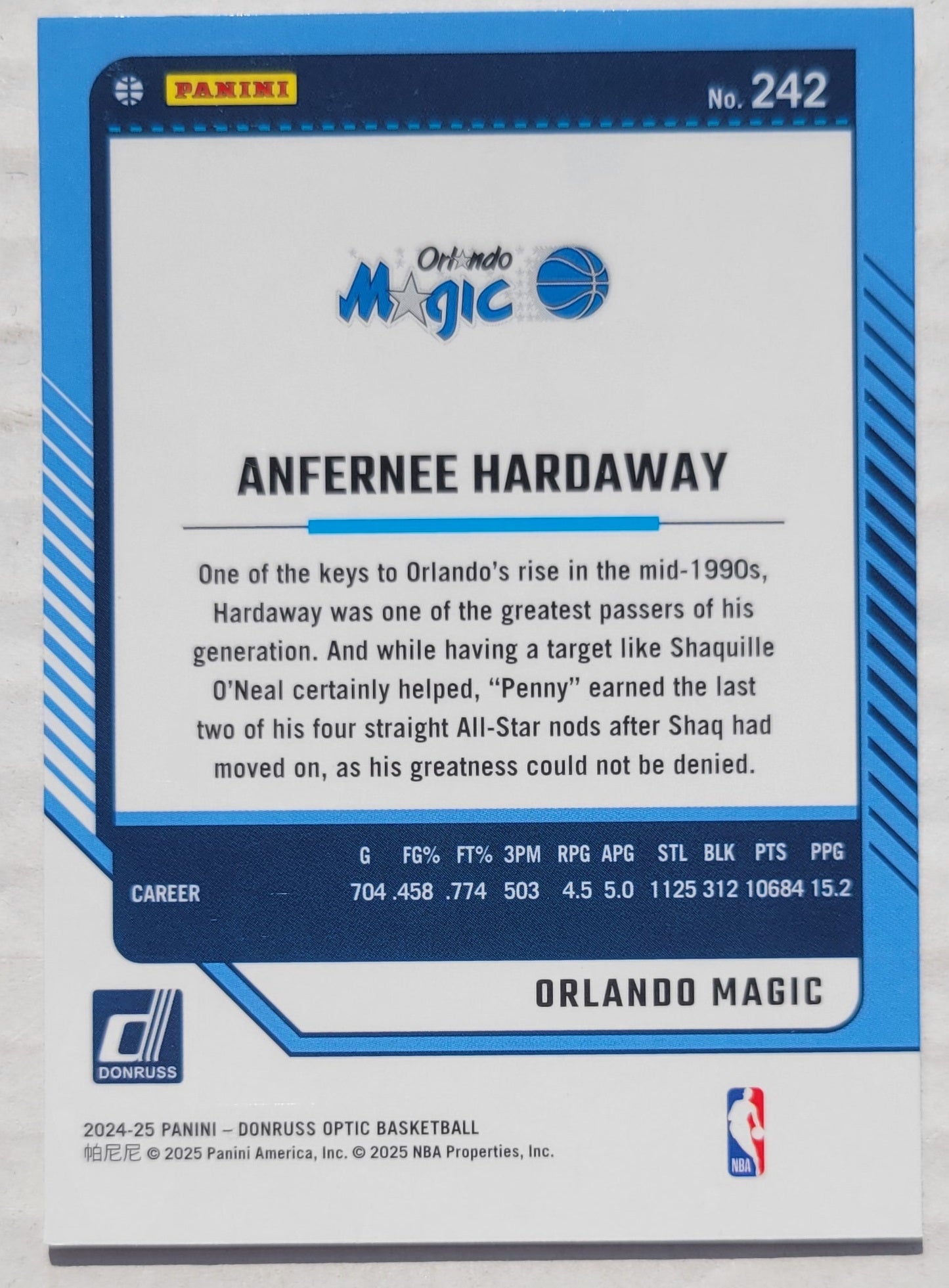 Anfernee Hardaway - 2024-25 Donruss Optic #242 LGD