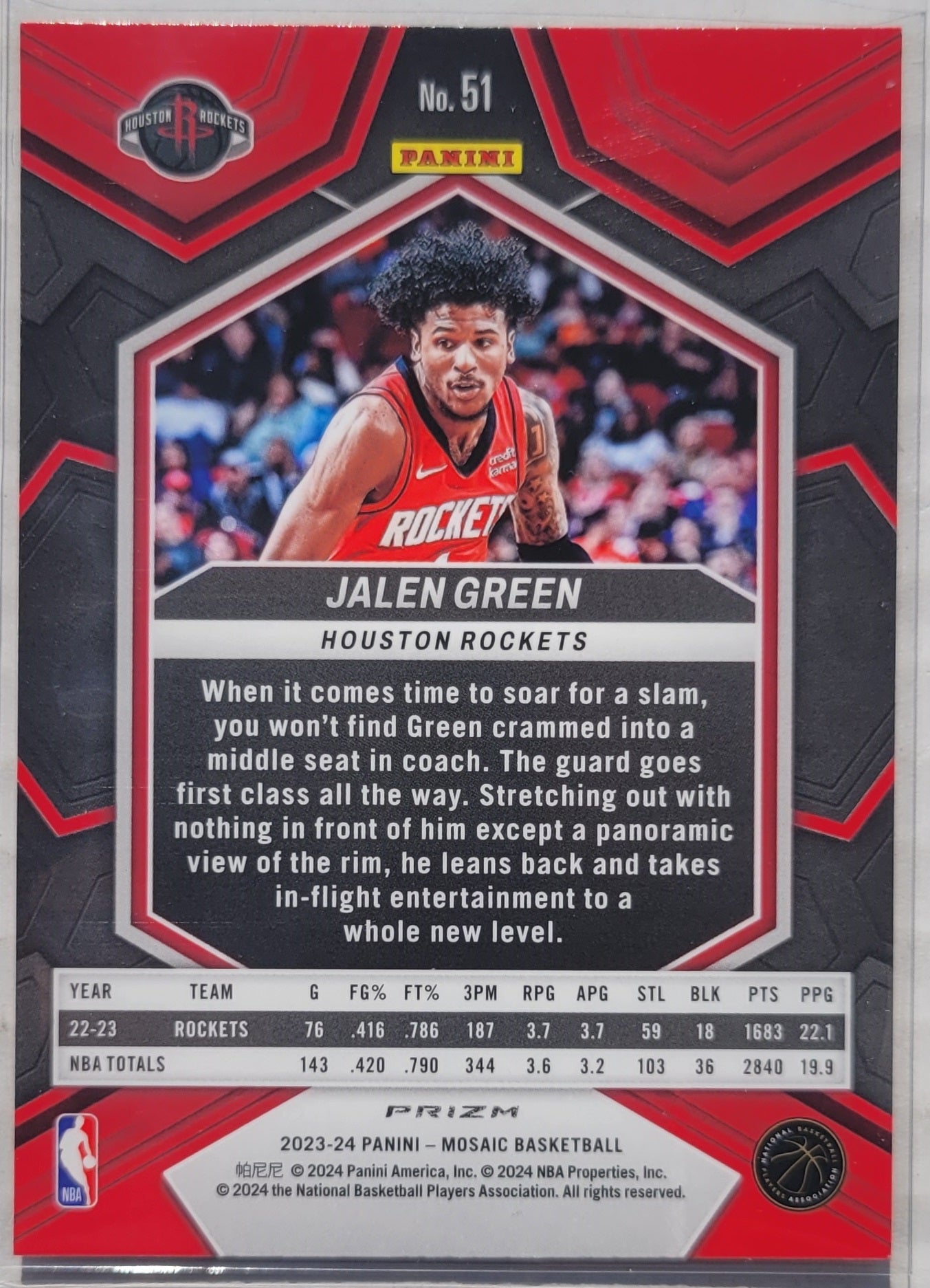Jalen Green - 2023-24 Panini Mosaic Mosaic Reactive Yellow #51