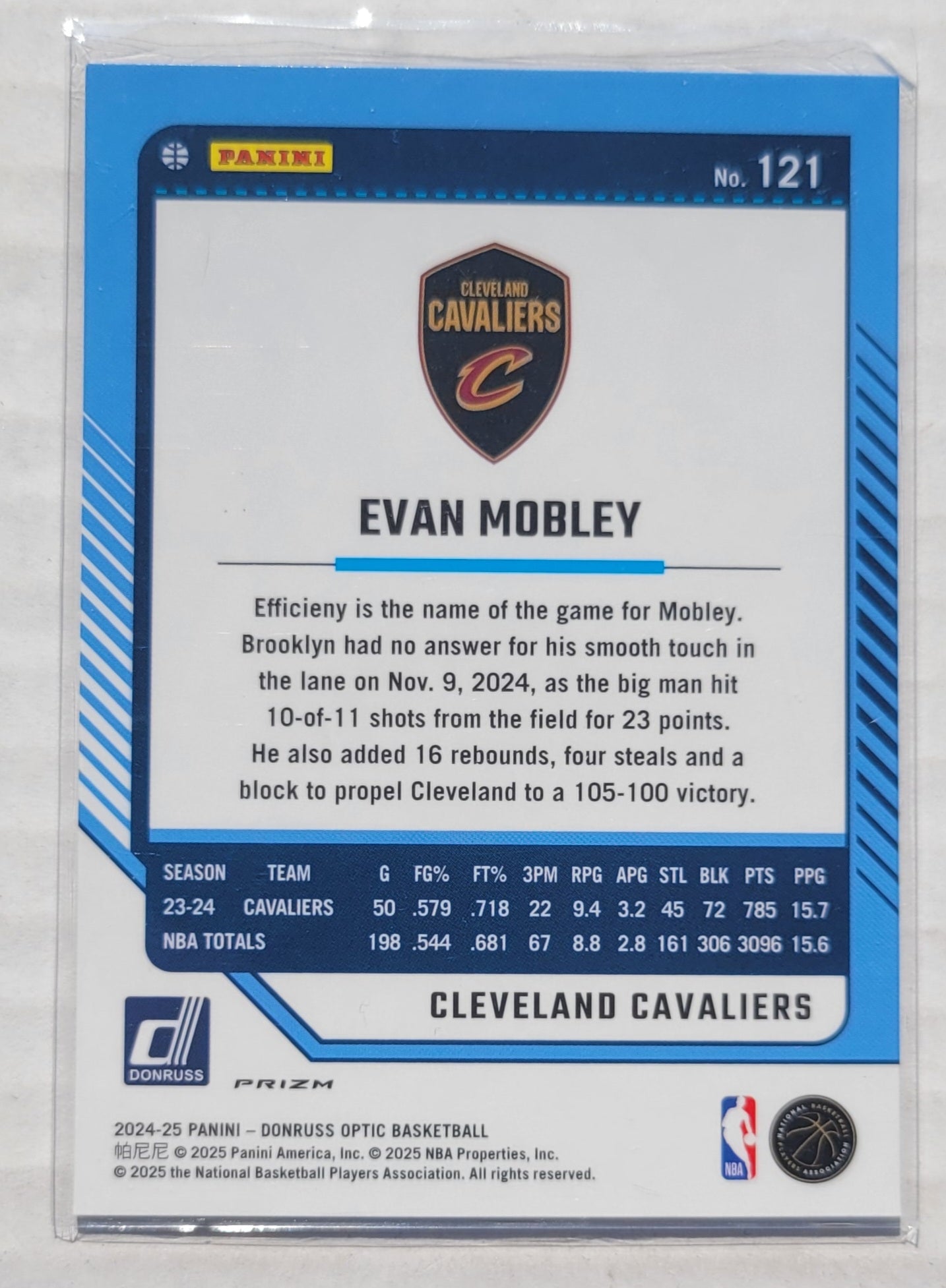 Evan Mobley - 2024-25 Donruss Optic Holo #121