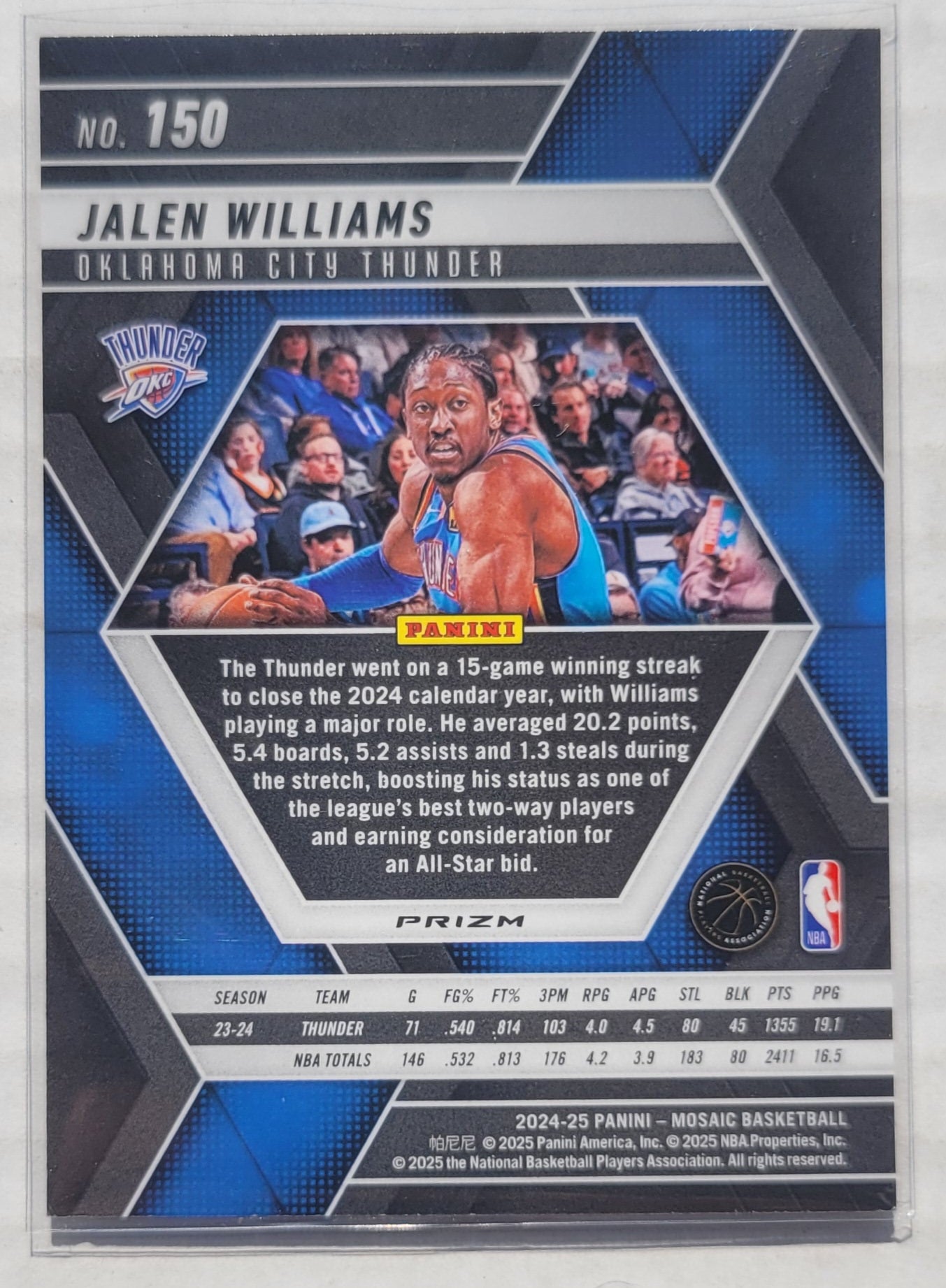 Jalen Williams - 2024-25 Panini Mosaic Mosaic #150