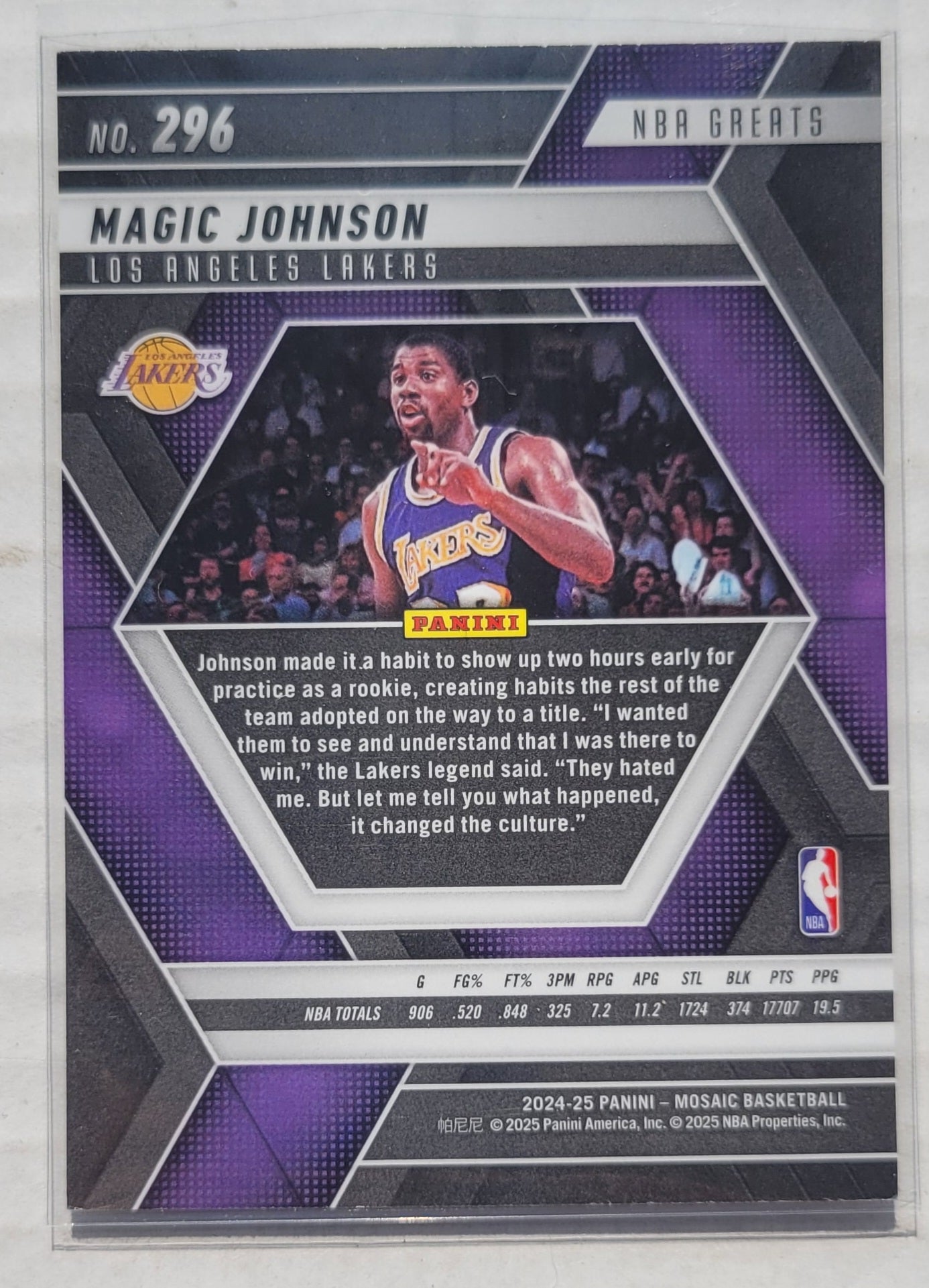 Magic Johnson - 2024-25 Panini Mosaic #296 Greats
