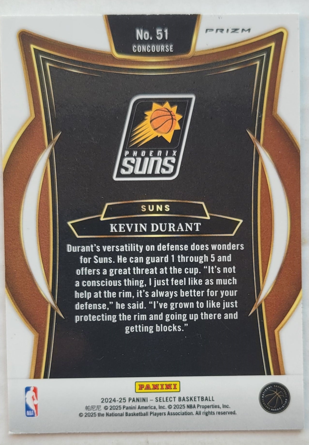 Kevin Durant - 2024-25 Select Tectonic Prizms #51