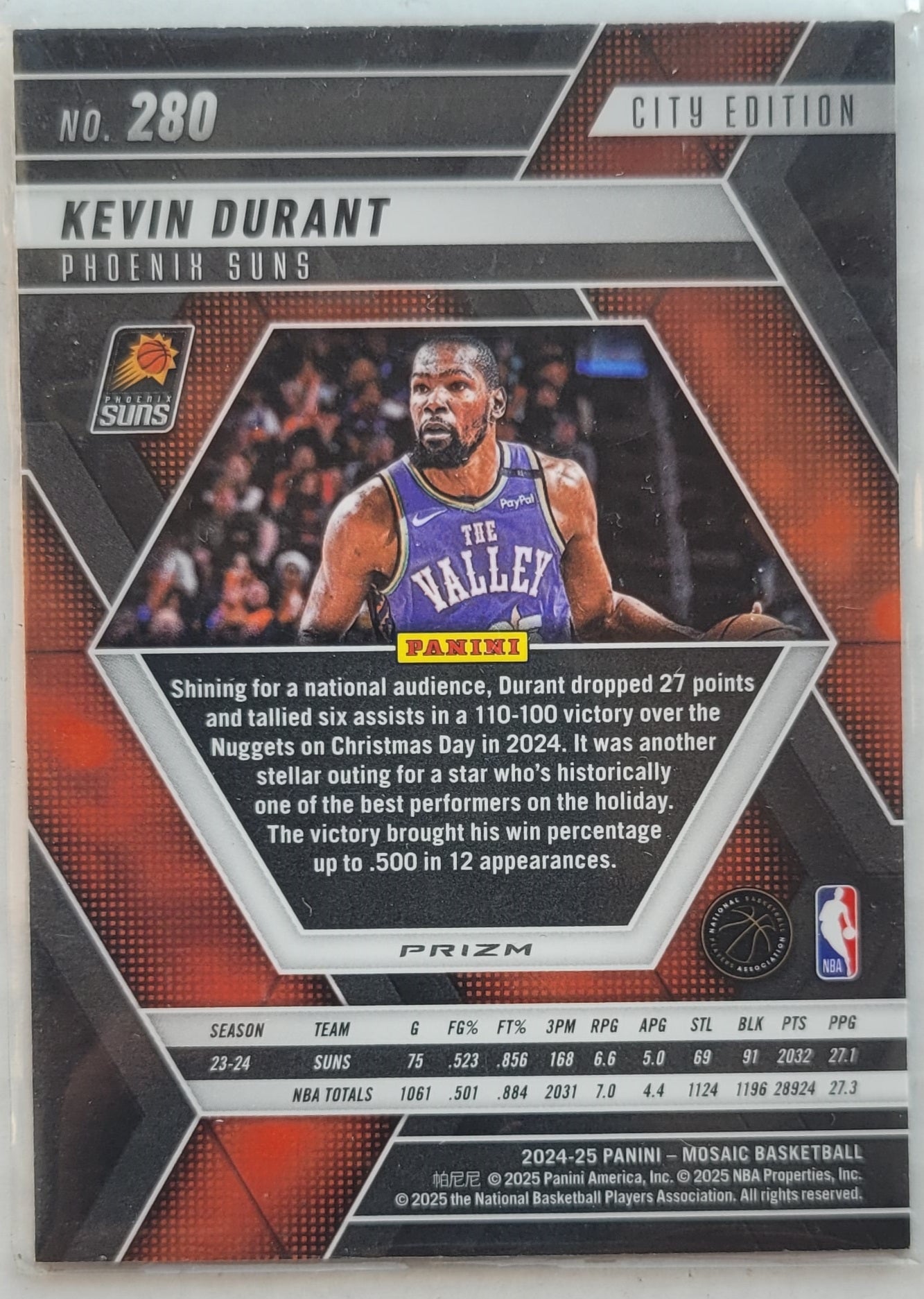 Kevin Durant - 2024-25 Panini Mosaic Mosaic #280 City Edition