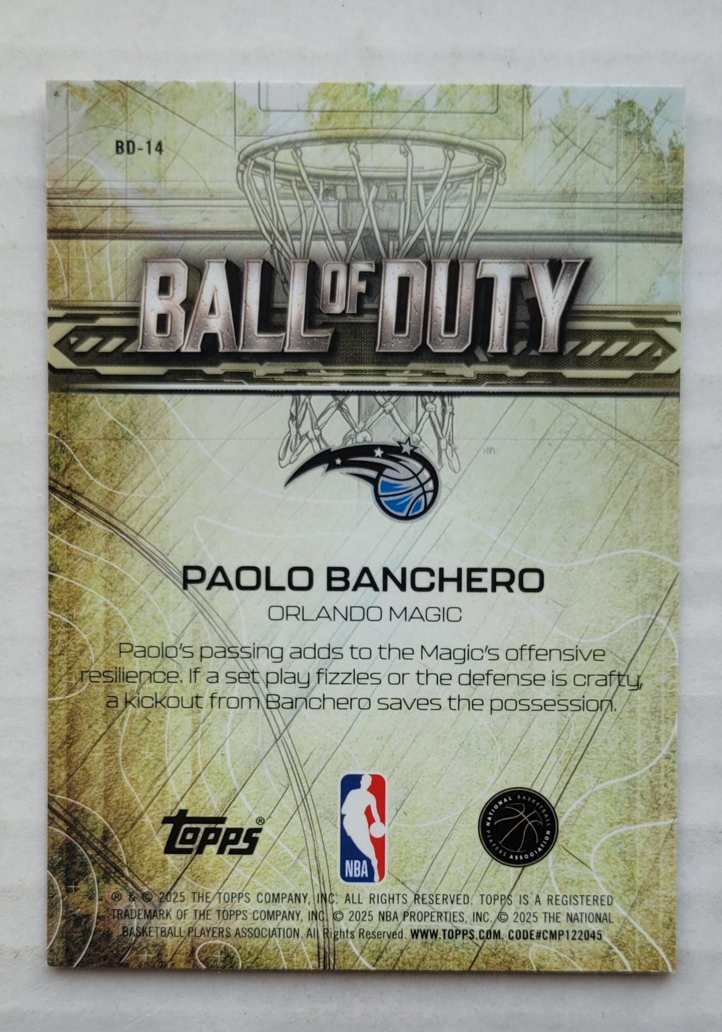 Paolo Banchero - 2025-26 Topps Chrome Ball of Duty #BD14