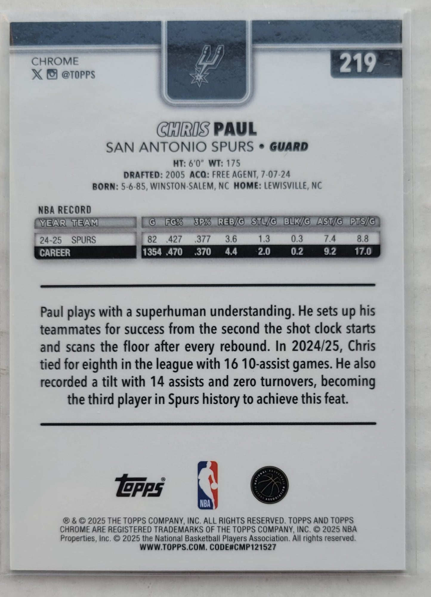 Chris Paul - 2025-26 Topps Chrome X-Fractors #219