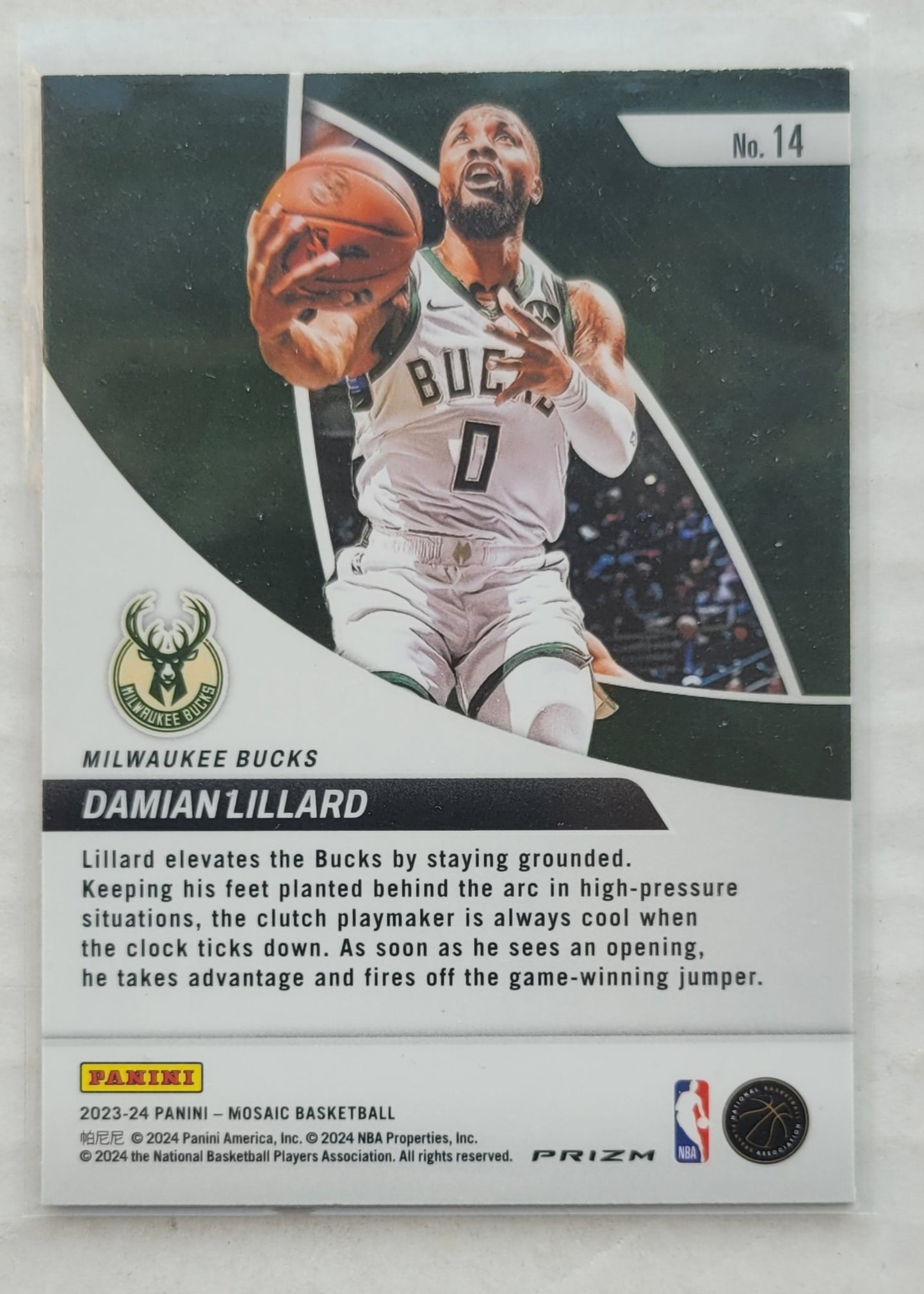 Damian Lillard - 2023-24 Panini Mosaic Elevate Mosaic Green #14