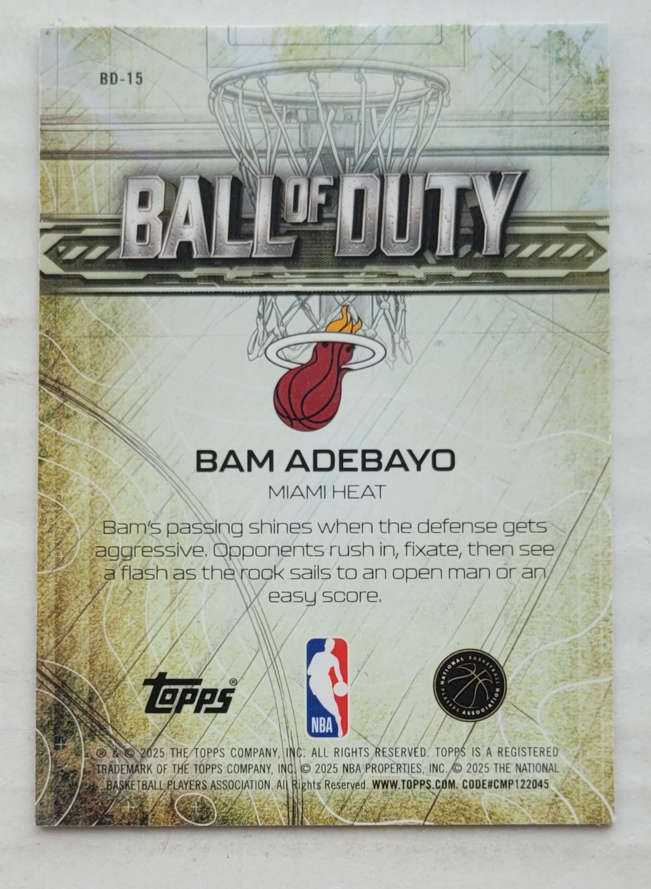 Bam Adebayo - 2025-26 Topps Chrome Ball of Duty #BD15