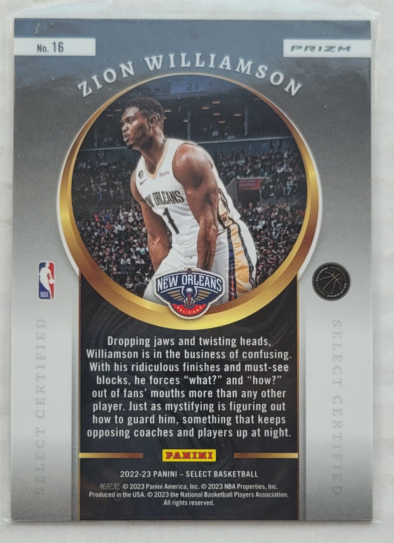 Zion Williamson - 2022-23 Select Certified Red Prizms #16