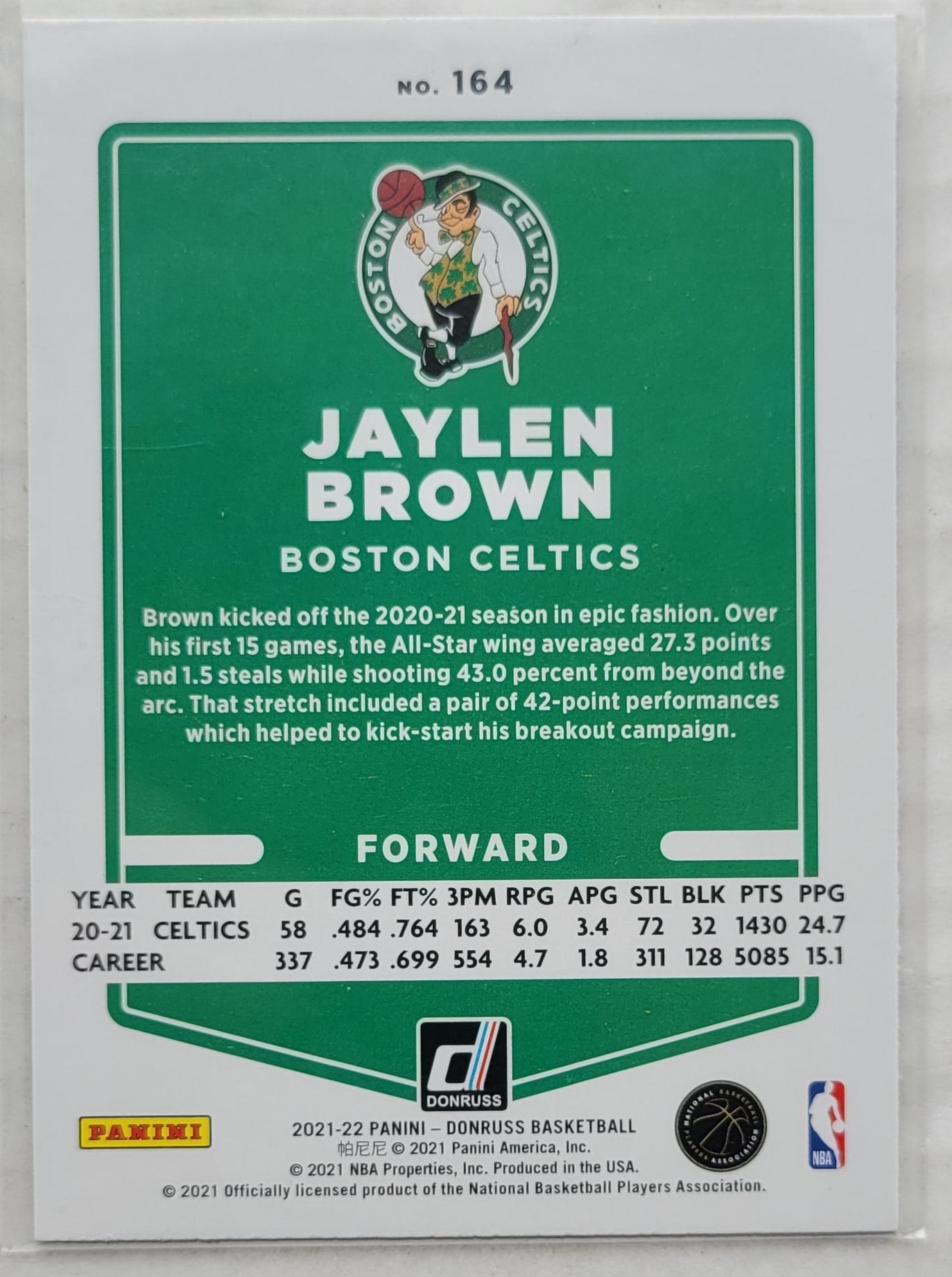Jaylen Brown - 2021-22 Donruss Yellow Flood #164