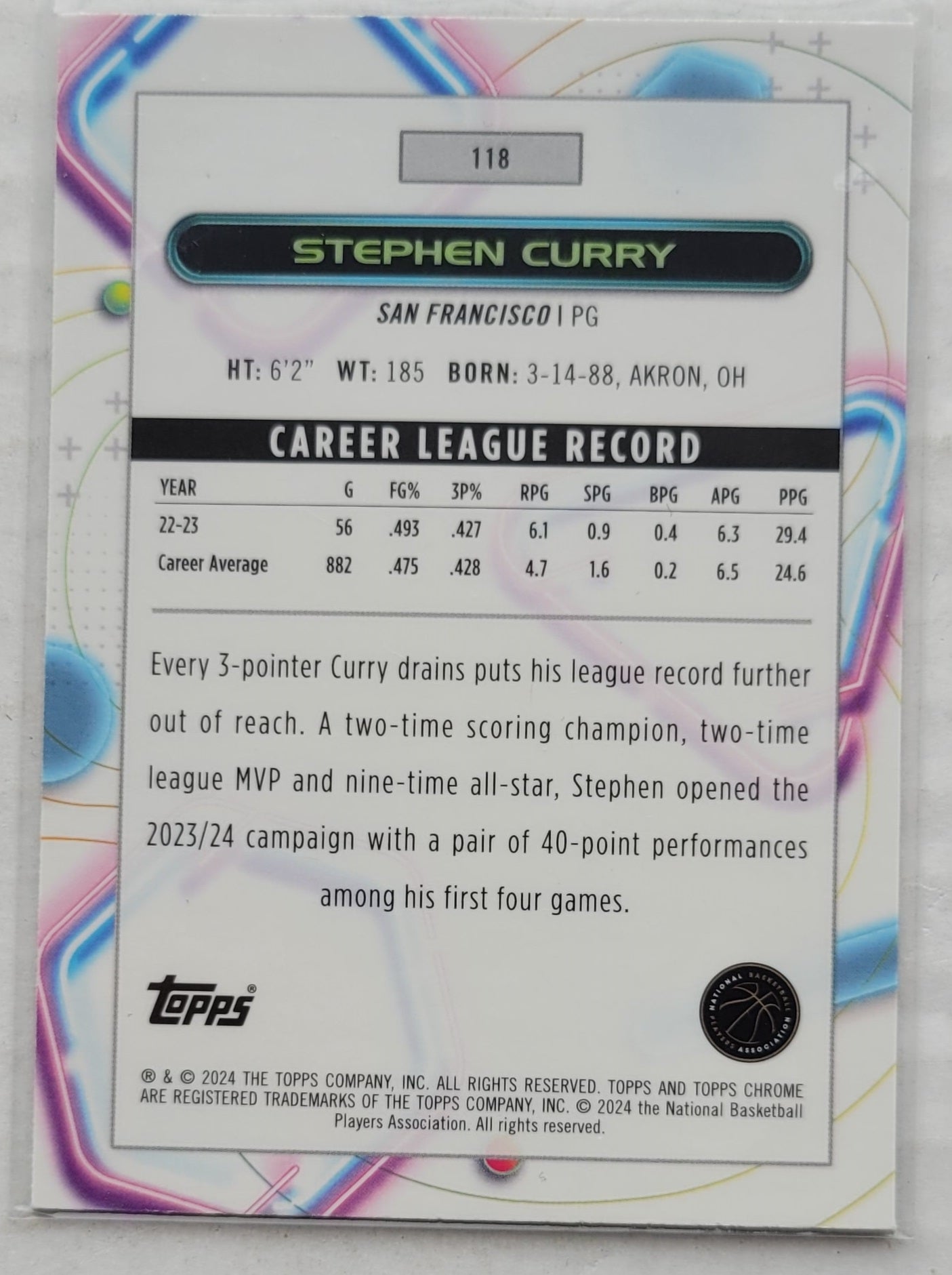Stephen Curry - 2023-24 Topps Cosmic Chrome #118