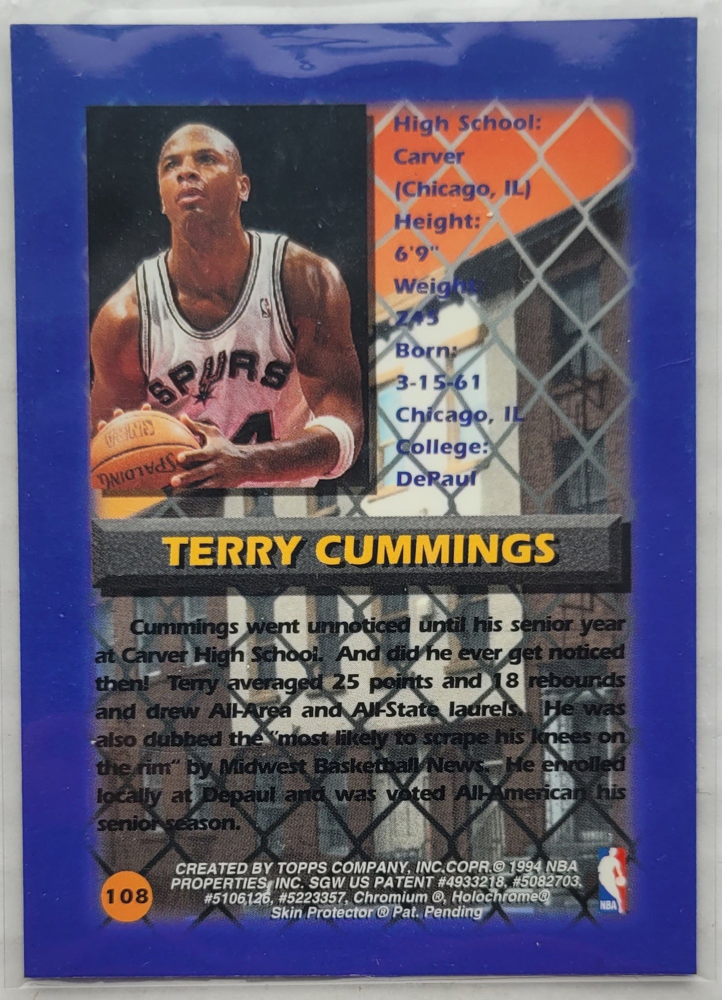 Terry Cummings - 1994-95 Finest #108 CY
