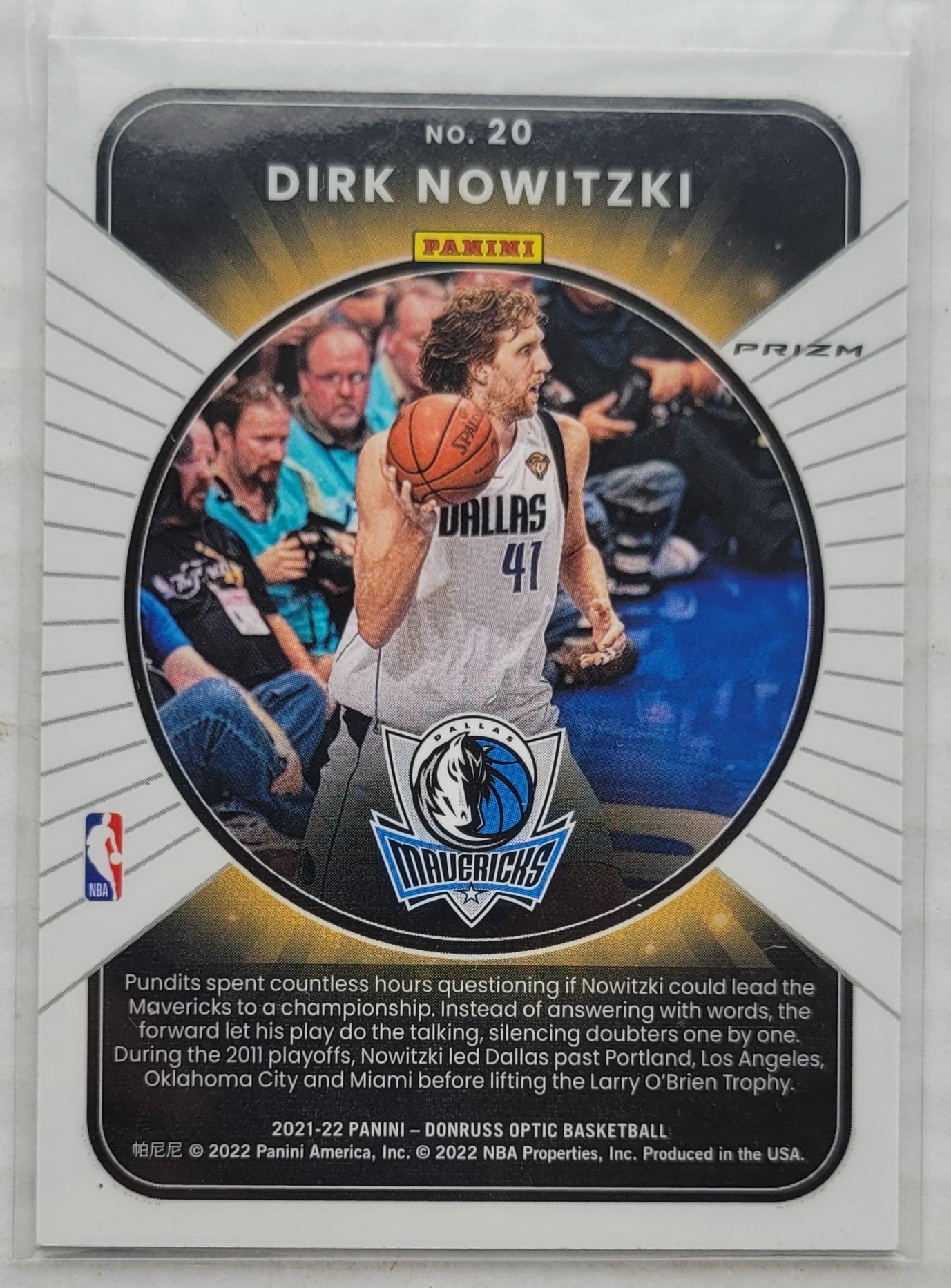 Dirk Nowitzki - 2021-22 Donruss Optic Winner Stays Holo #20