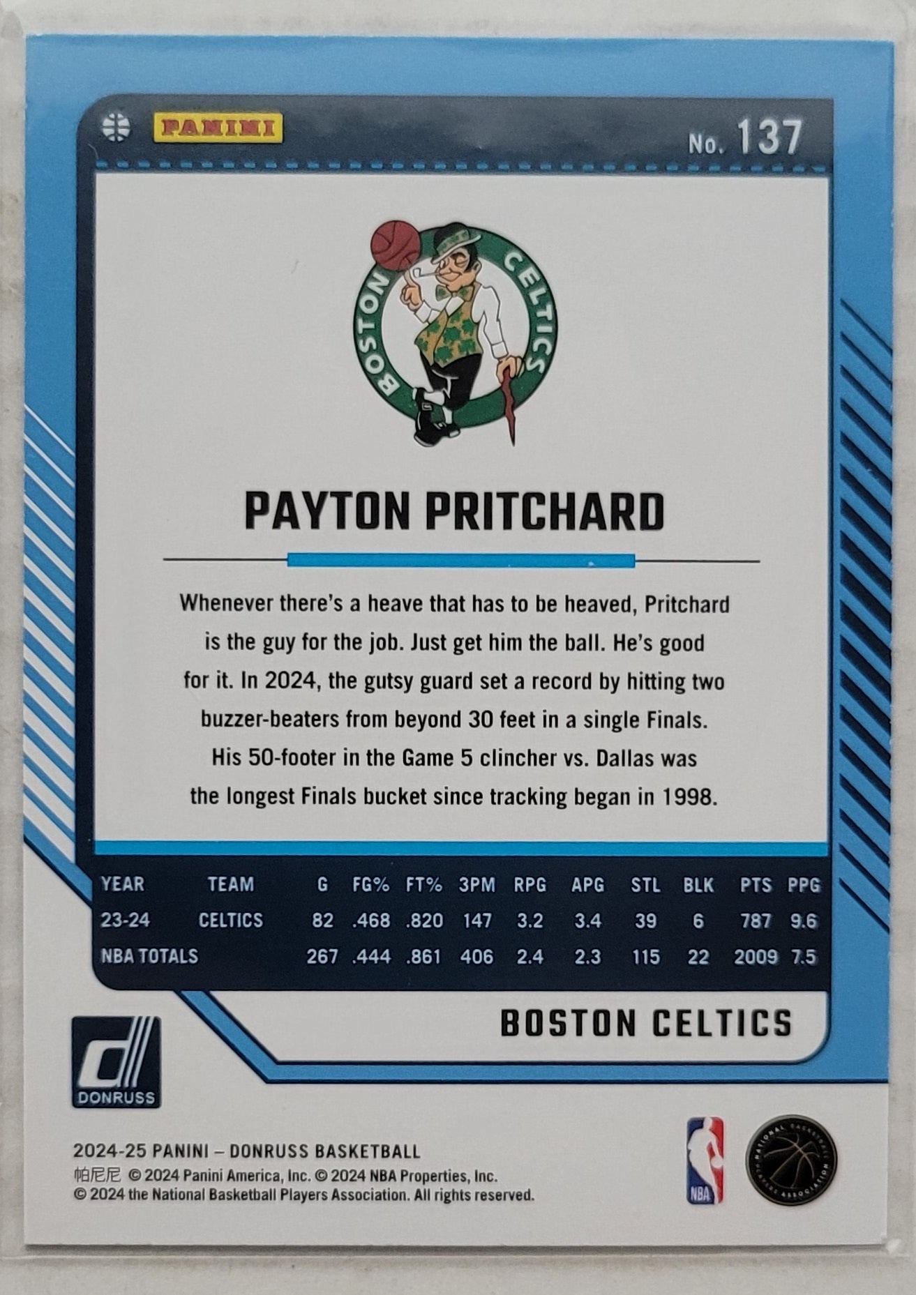 Payton Pritchard - 2024-25 Donruss Holo Green Laser #137