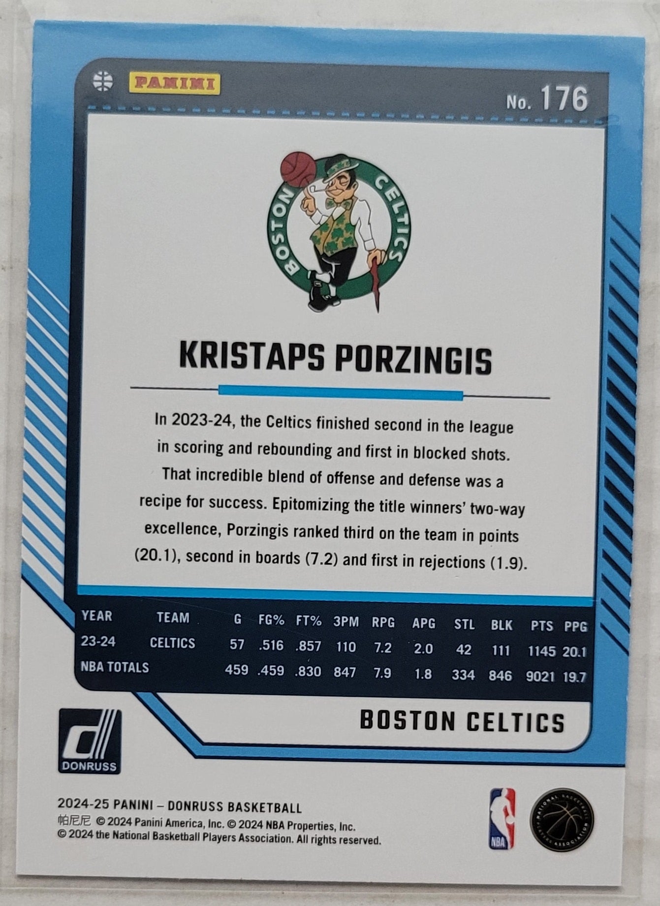 Kristaps Porzingis - 2024-25 Donruss Holo Green Laser #176