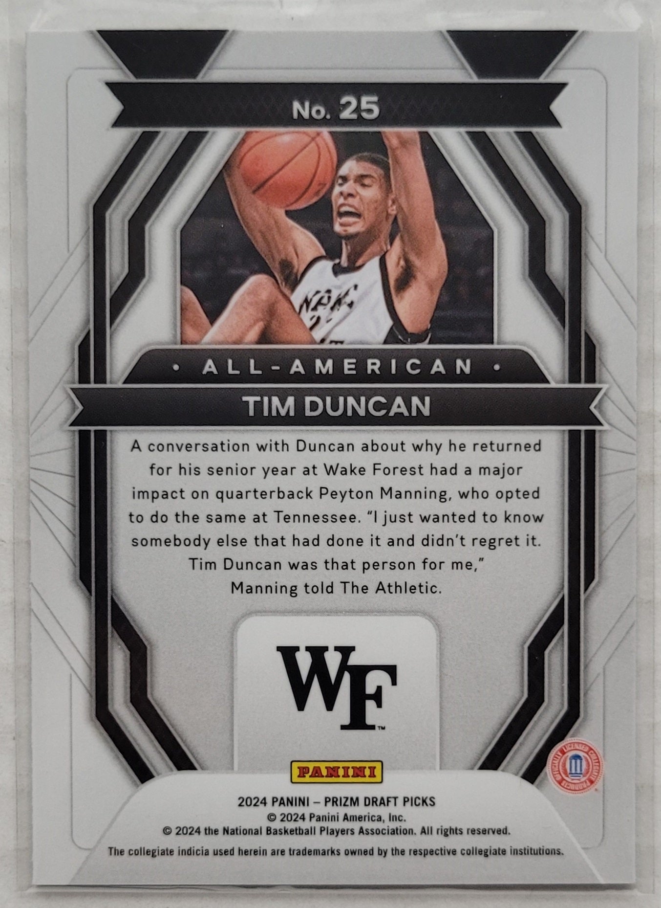 Tim Duncan - 2024-25 Panini Prizm Draft Picks All-American #25
