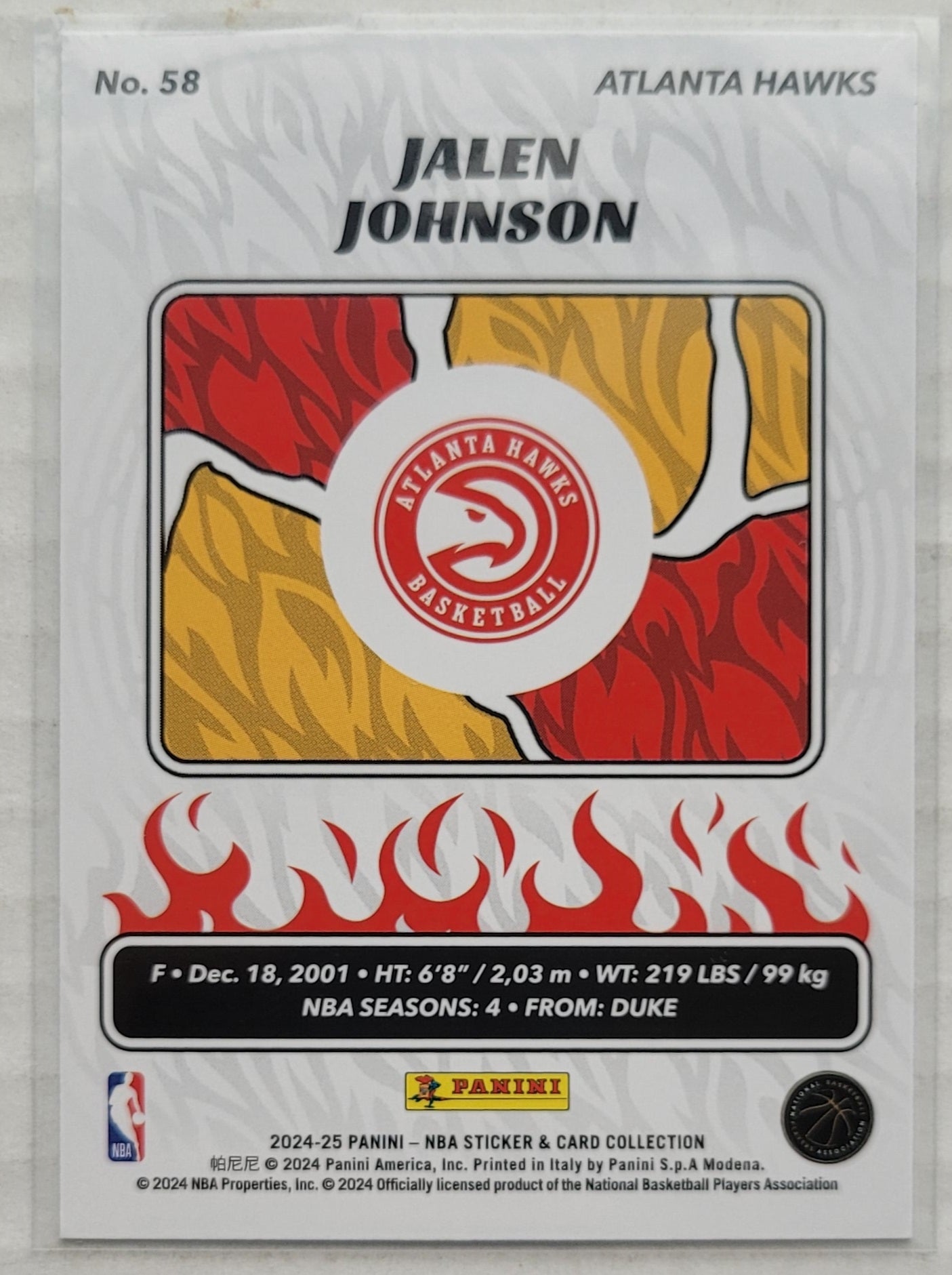 Jalen Johnson - 2024-25 Panini Stickers Cards #58