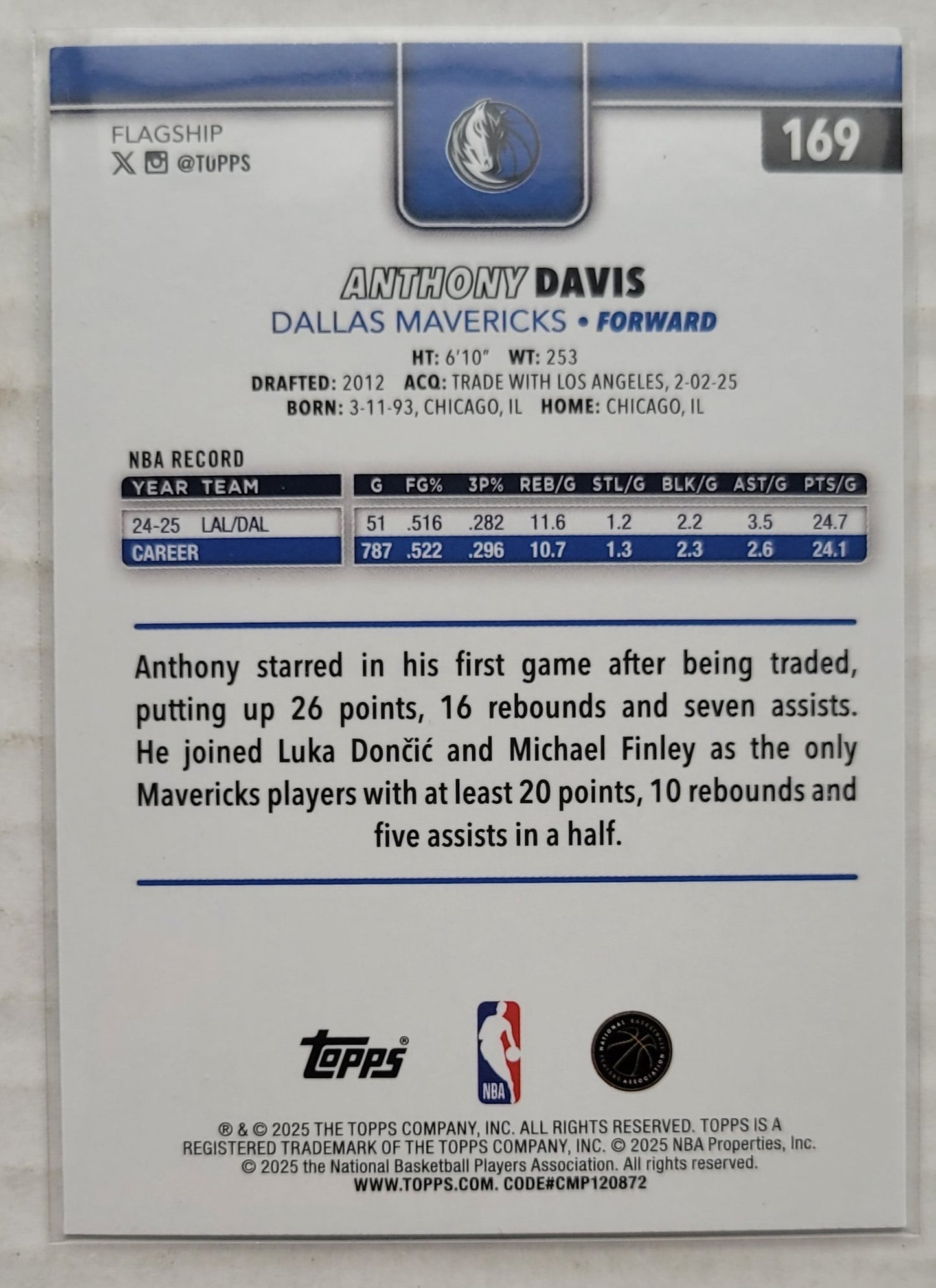 Anthony Davis - 2025-26 Topps Diamante #169