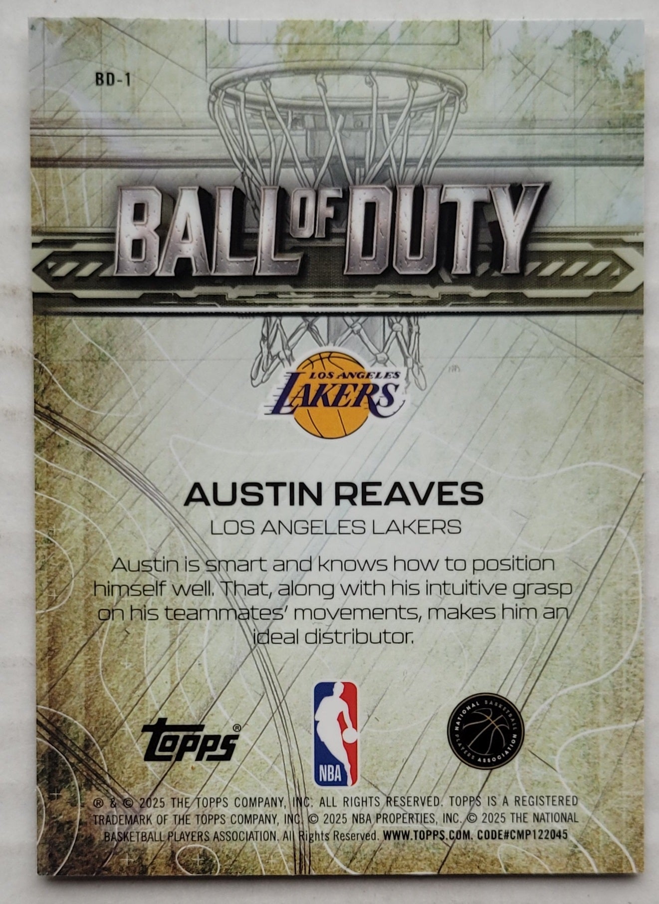 Austin Reaves - 2025-26 Topps Chrome Ball of Duty #BD1