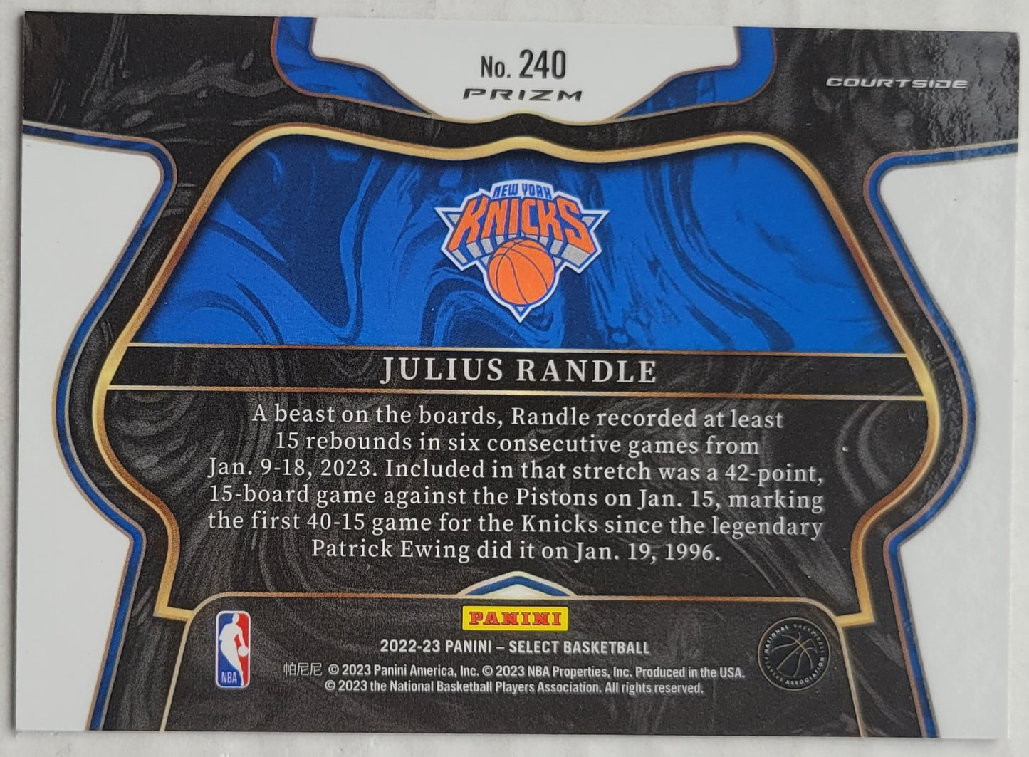 Julius Randle - 2022-23 Select Prizms Green White Purple #240