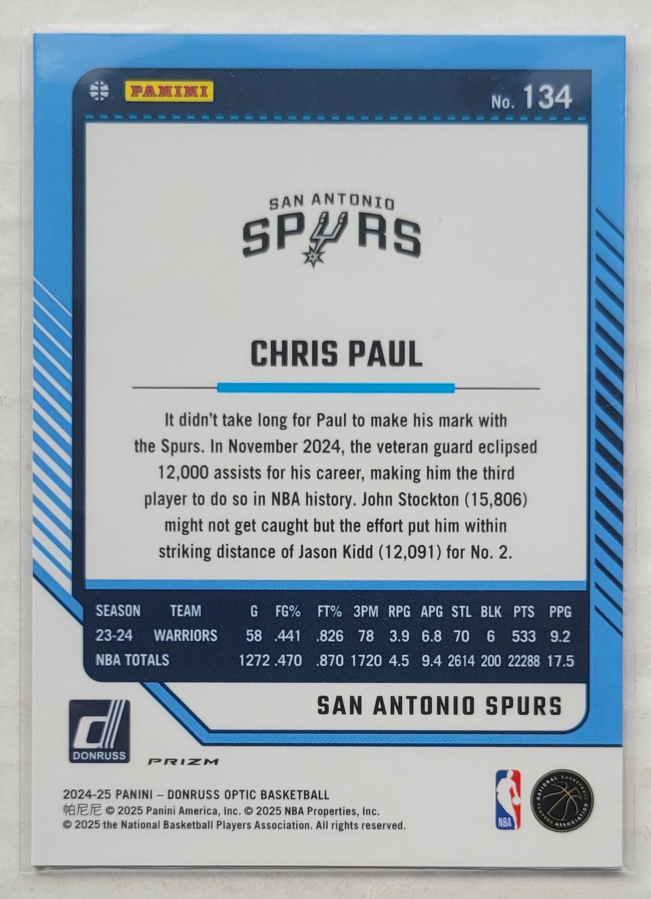 Chris Paul - 2024-25 Donruss Optic Blue Velocity #134