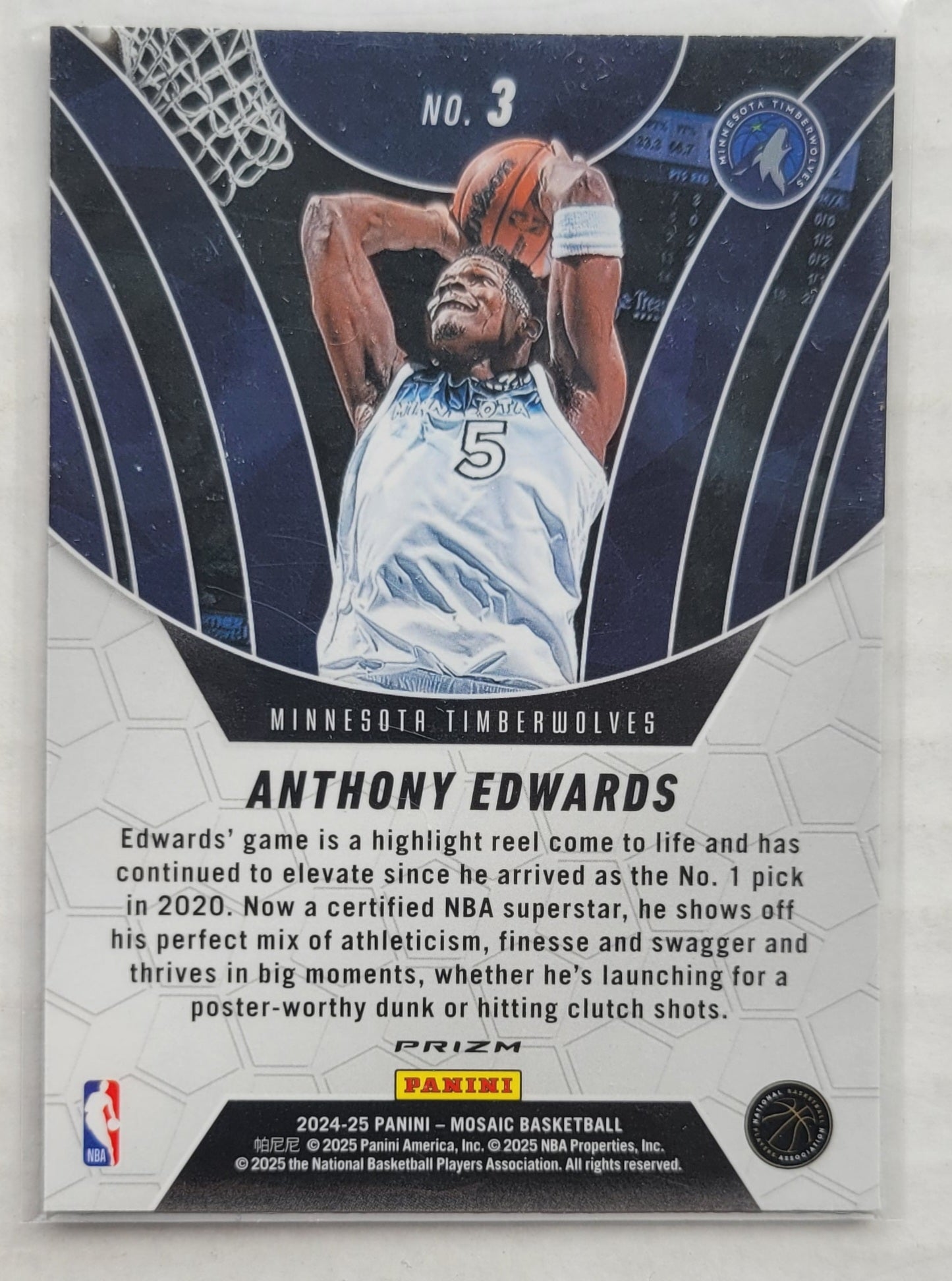Anthony Edwards - 2024-25 Panini Mosaic Elevate Mosaic Green #3
