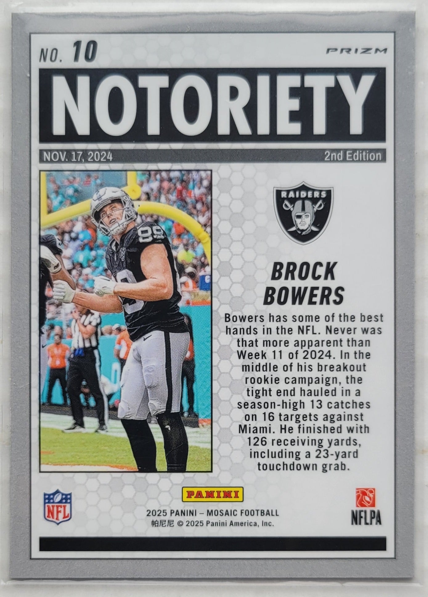 Brock Bowers - 2025 Panini Mosaic Notoriety Mosaic Green #10