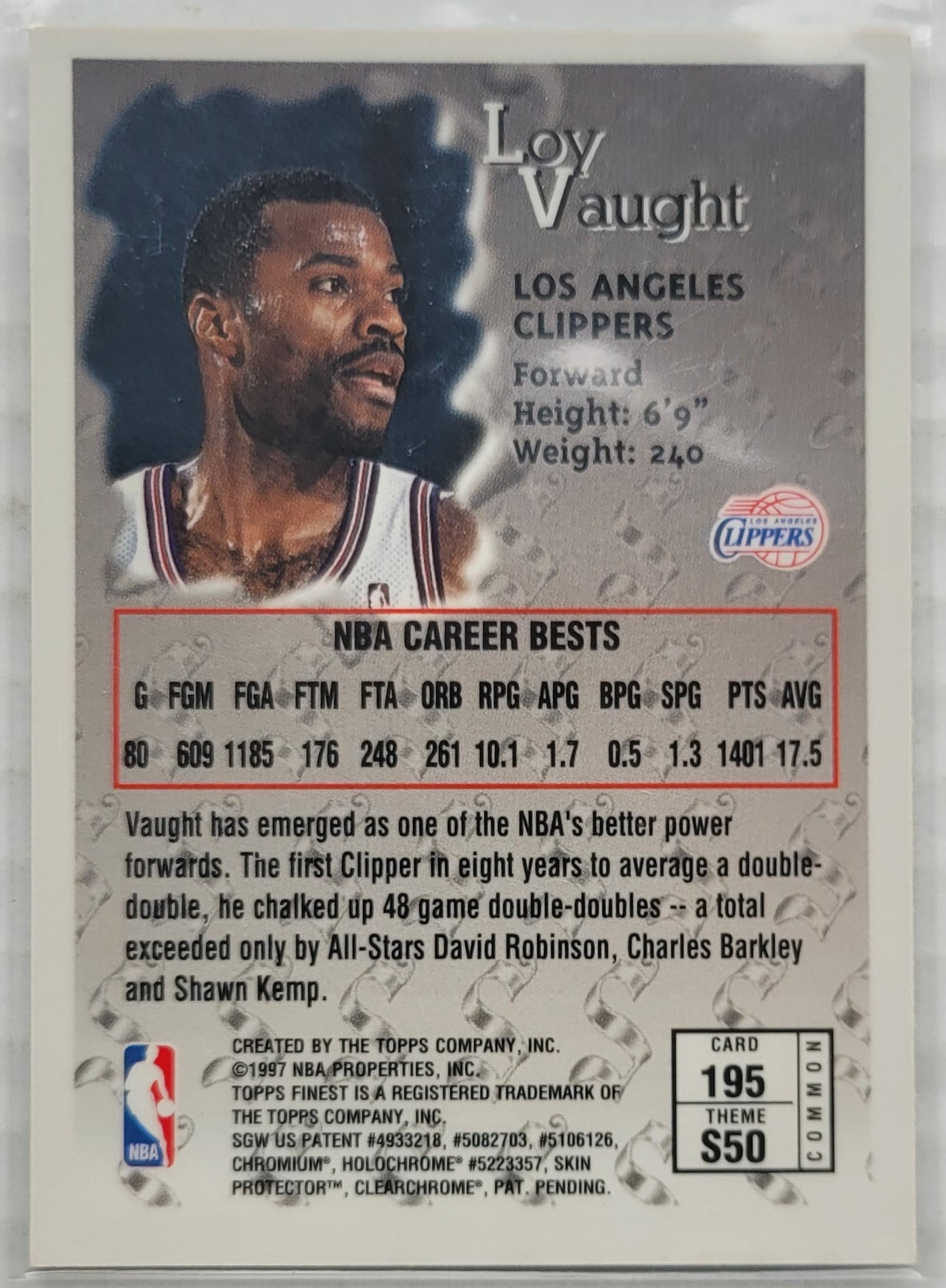 Loy Vaught - 1996-97 Finest #195 B