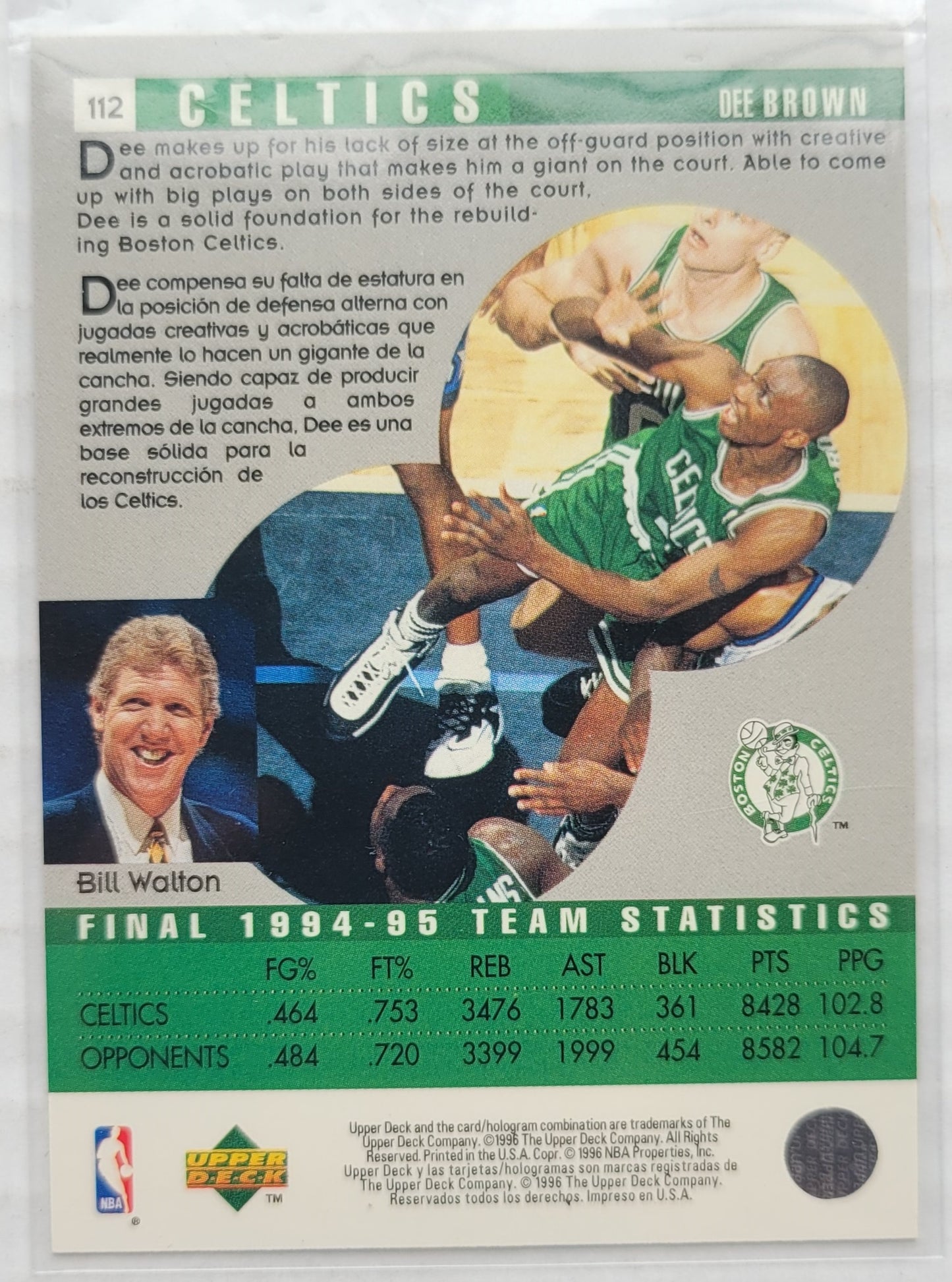 Dee Brown - 1995-96 Collector's Choice International Spanish #112 SR