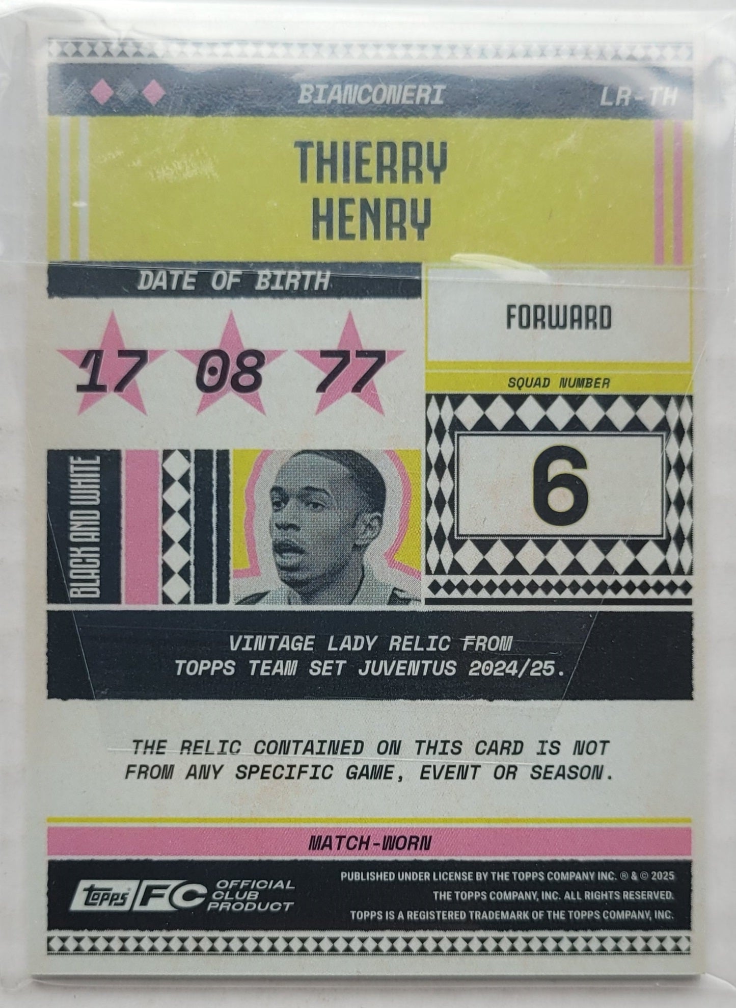 Thierry Henry - 2023-24 Topps Juventus Relics #LR-TH - 022/250